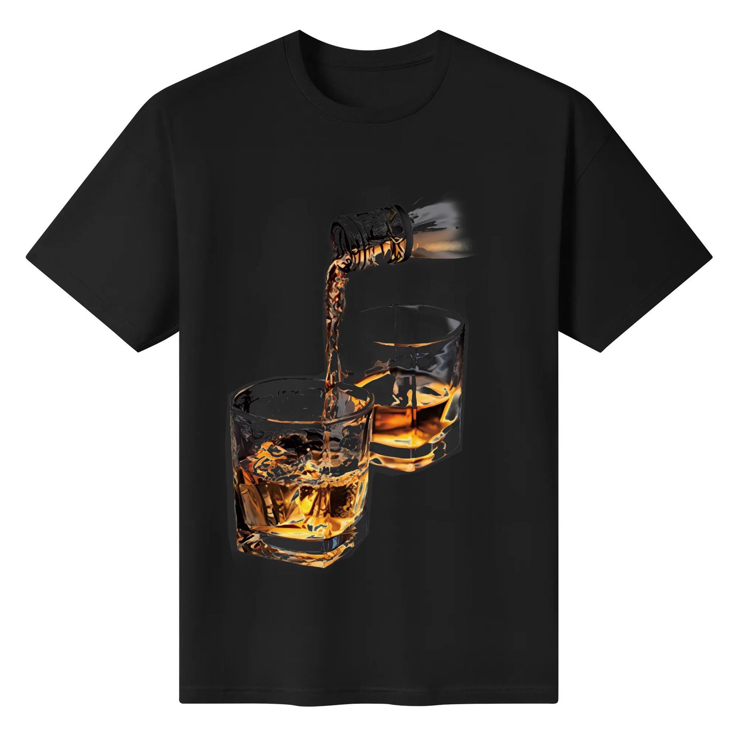 Kaus Katun Lembut Dengan Cetakan Wiski-Uniseks Desain Abstrak Terinspirasi Desain Unisex T-Shirt Atasan
