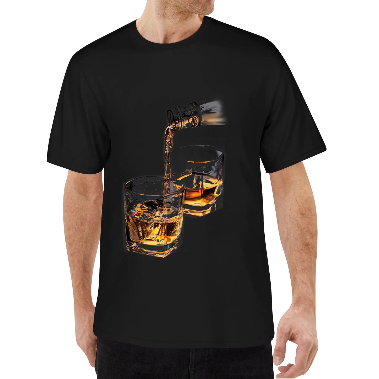 Kaus Katun Lembut Dengan Cetakan Wiski-Uniseks Desain Abstrak Terinspirasi Desain Unisex T-Shirt Atasan