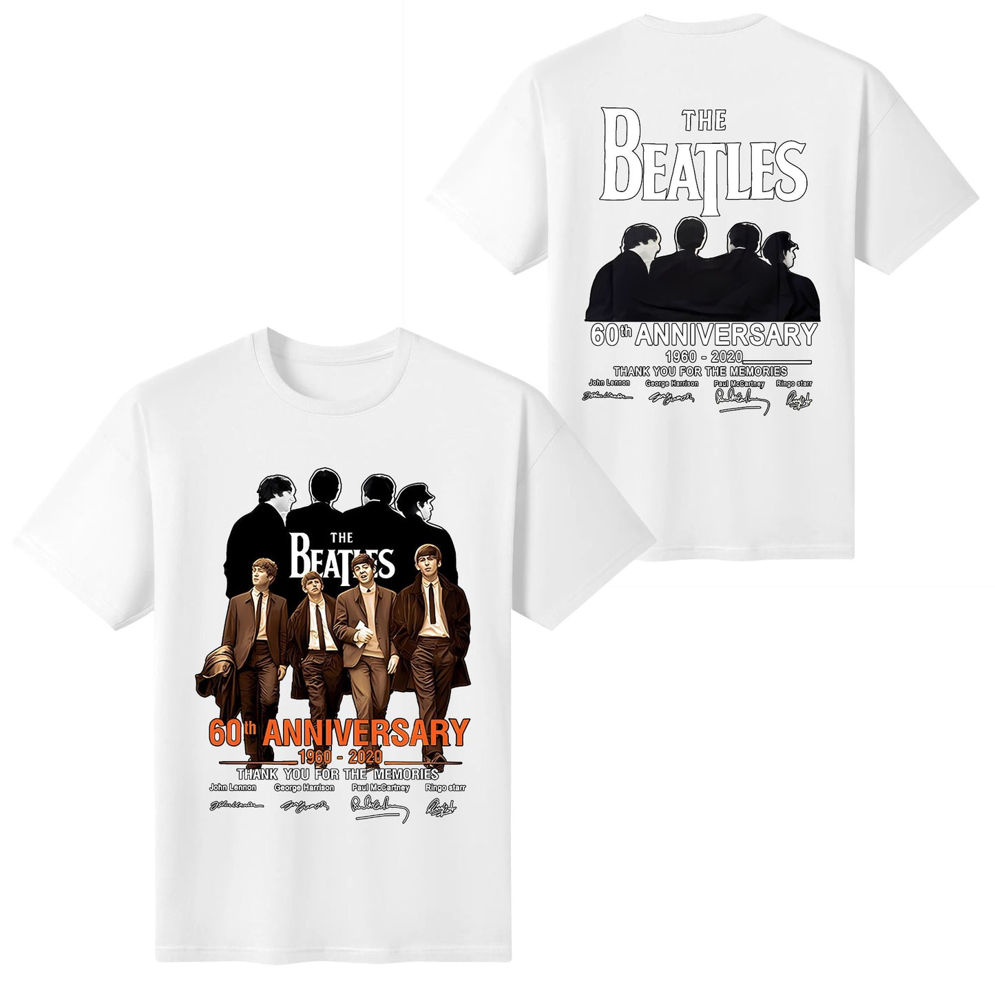 Men T Shirt Rock Band Beatles Black Shirts  Causal Short Sleeve Classic Rock Band T-Shirt Fabric Menswear Top Soft