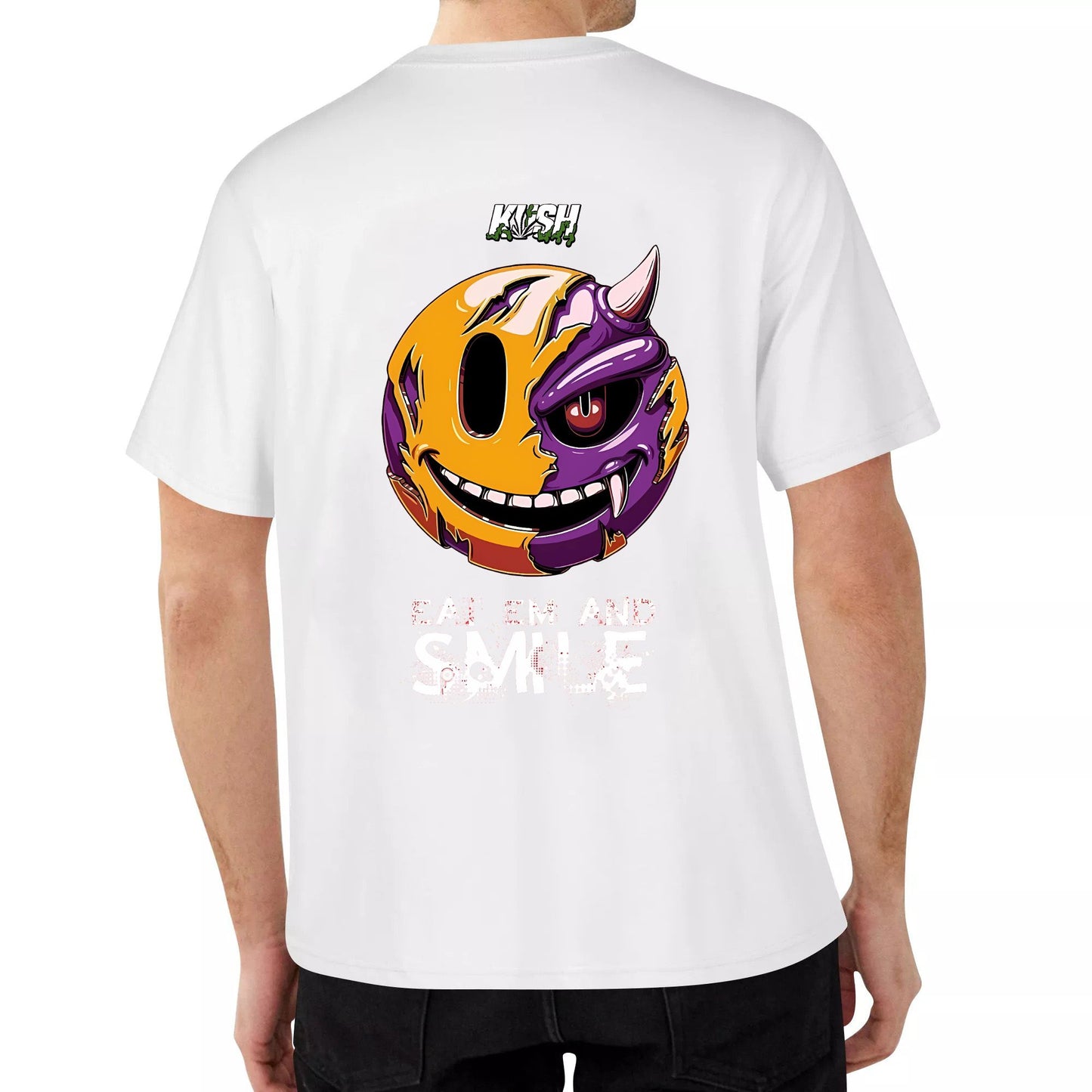 KUSH T Shirt for Men Eat Em and Smile Cotton Unisex T Shirt for Men Korean Fashion Loose Teen Oversized Plus Size Tops on Sale Printed Graphic Cod
