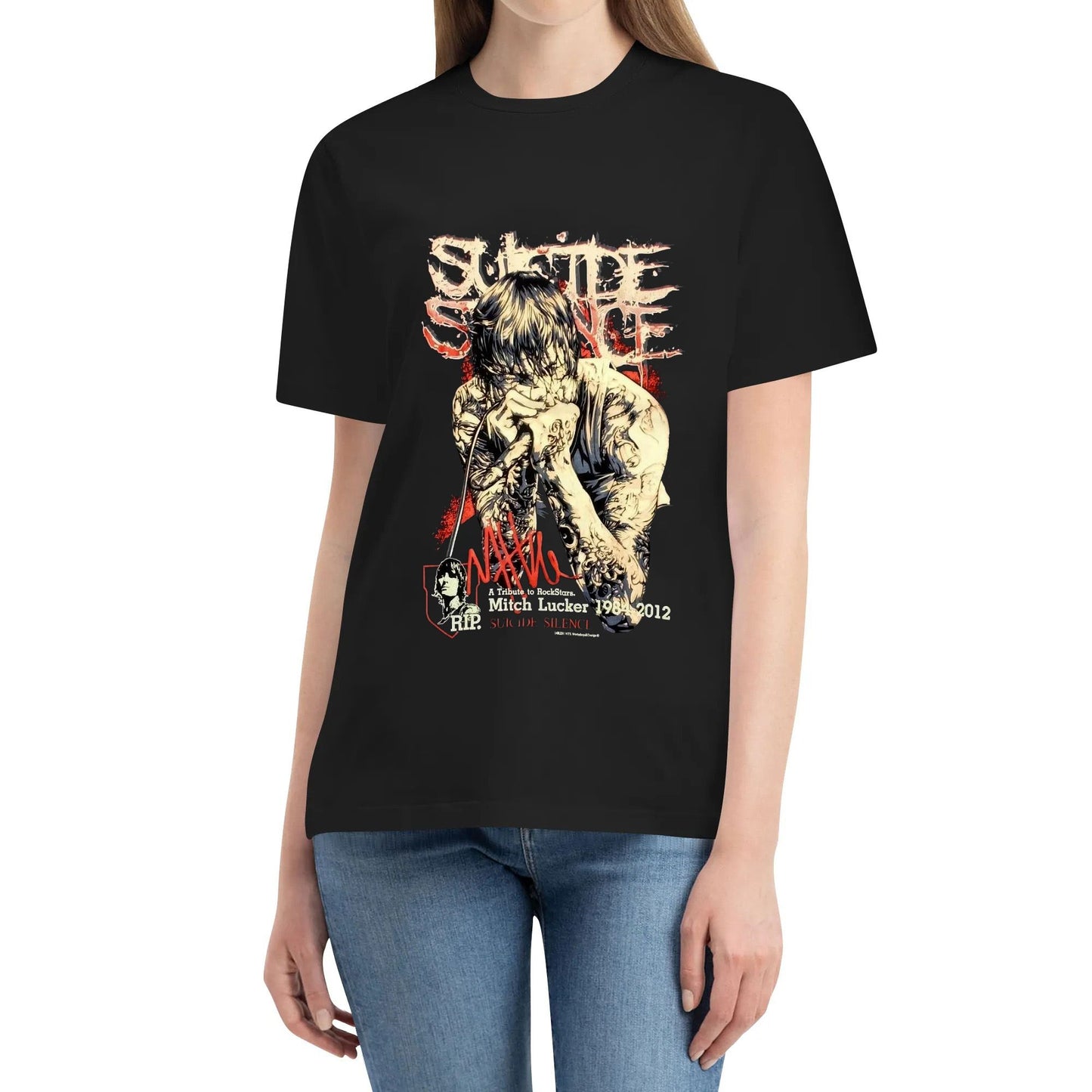 Suicide Silence Heavy Metal Rock Band Vocalist Mitch Lucker Tribute Nts Cotton shirt Black White Tops Original Design Tee