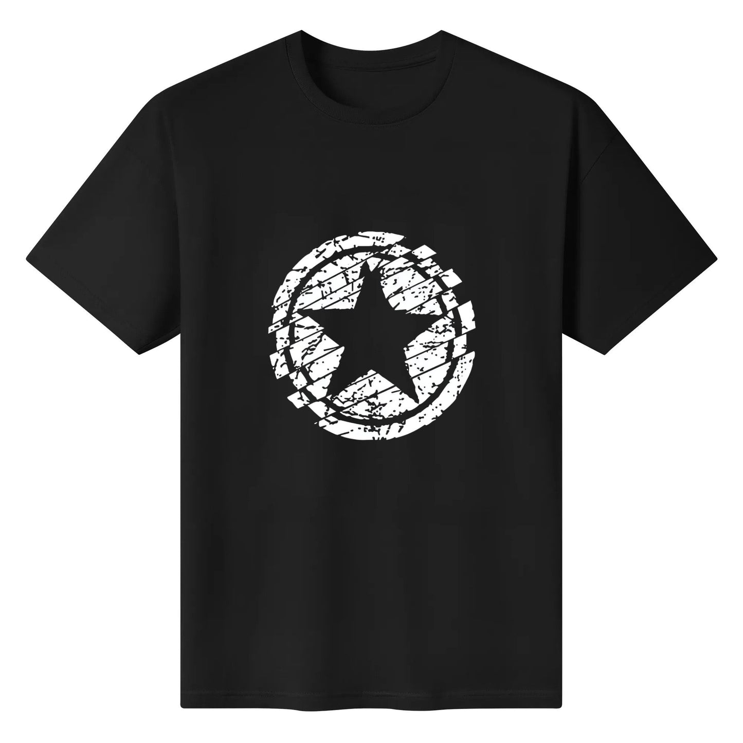 Kaos Lengan Pendek Pria Longgar Berbahan Tebal dengan Cetakan Trendi dan Sederhana, Cocok untuk Semua Gaya
