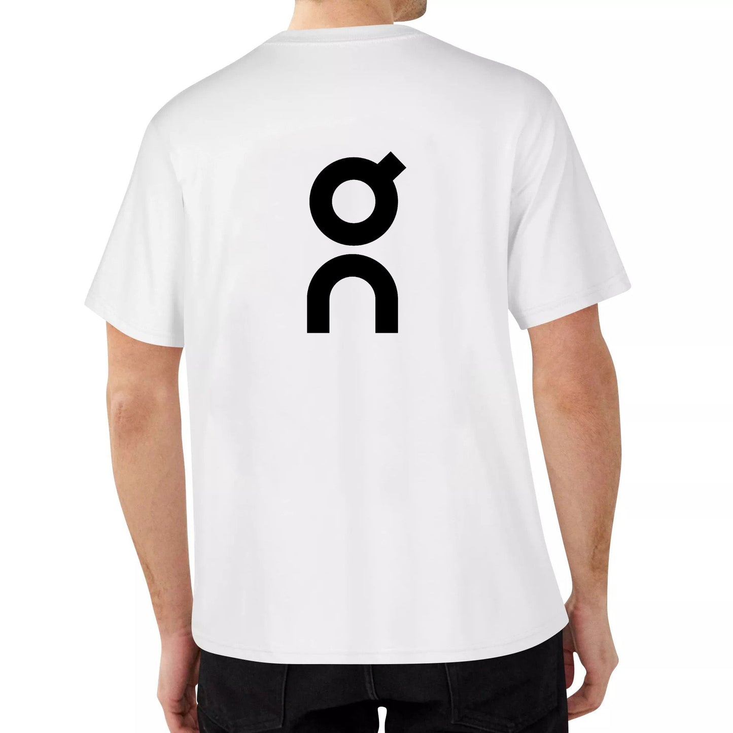 Kaos oblong pria motif kotak-kotak gaya sederhana versi longgar modis ukuran besar