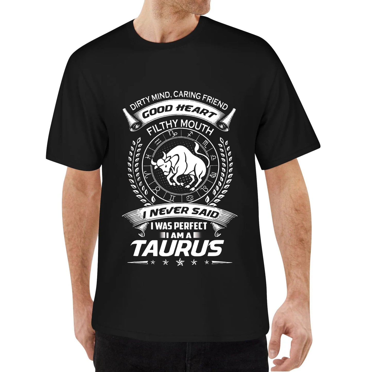 Taurus Zodiac Good Heart Not Perfect Birthday Cotton T-shirt for Men and Women Tee Shirts Adults Short Sleeve Tshirts
