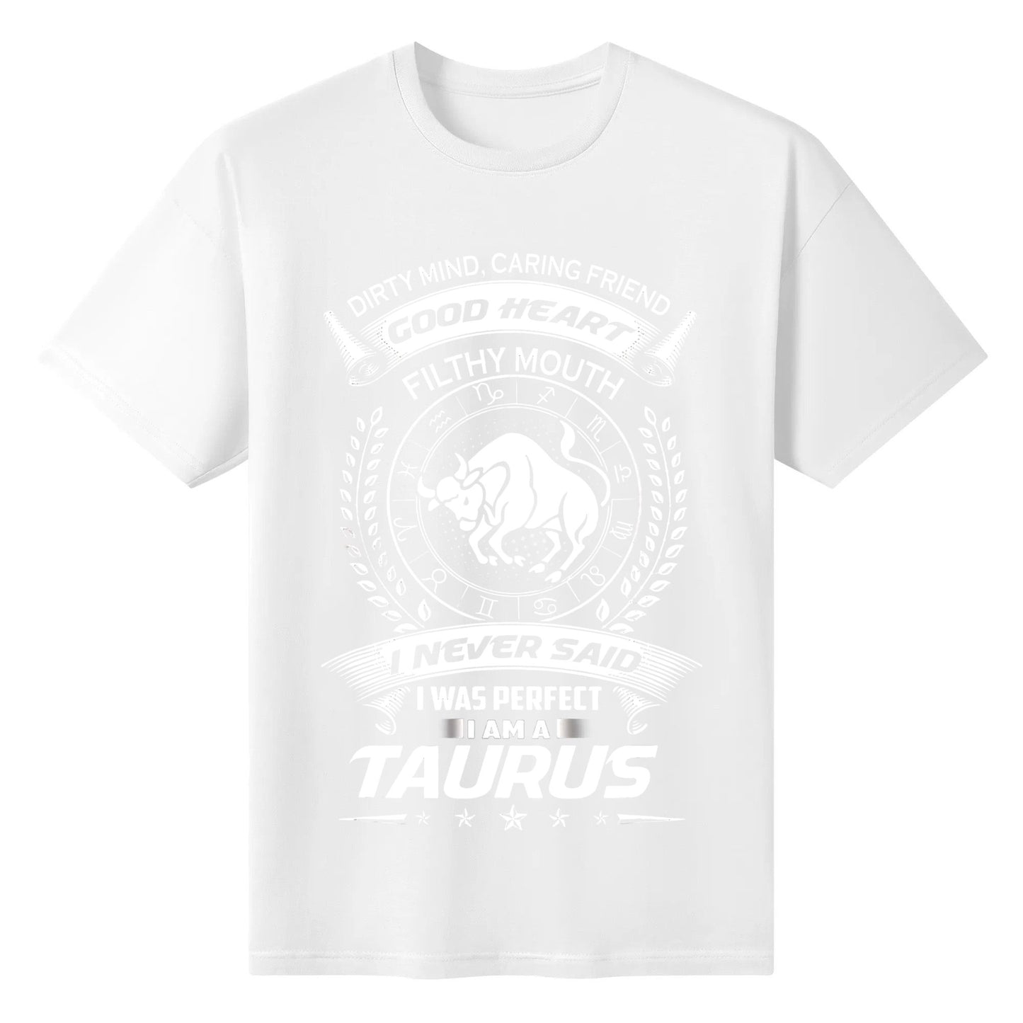 Taurus Zodiac Good Heart Not Perfect Birthday Cotton T-shirt for Men and Women Tee Shirts Adults Short Sleeve Tshirts