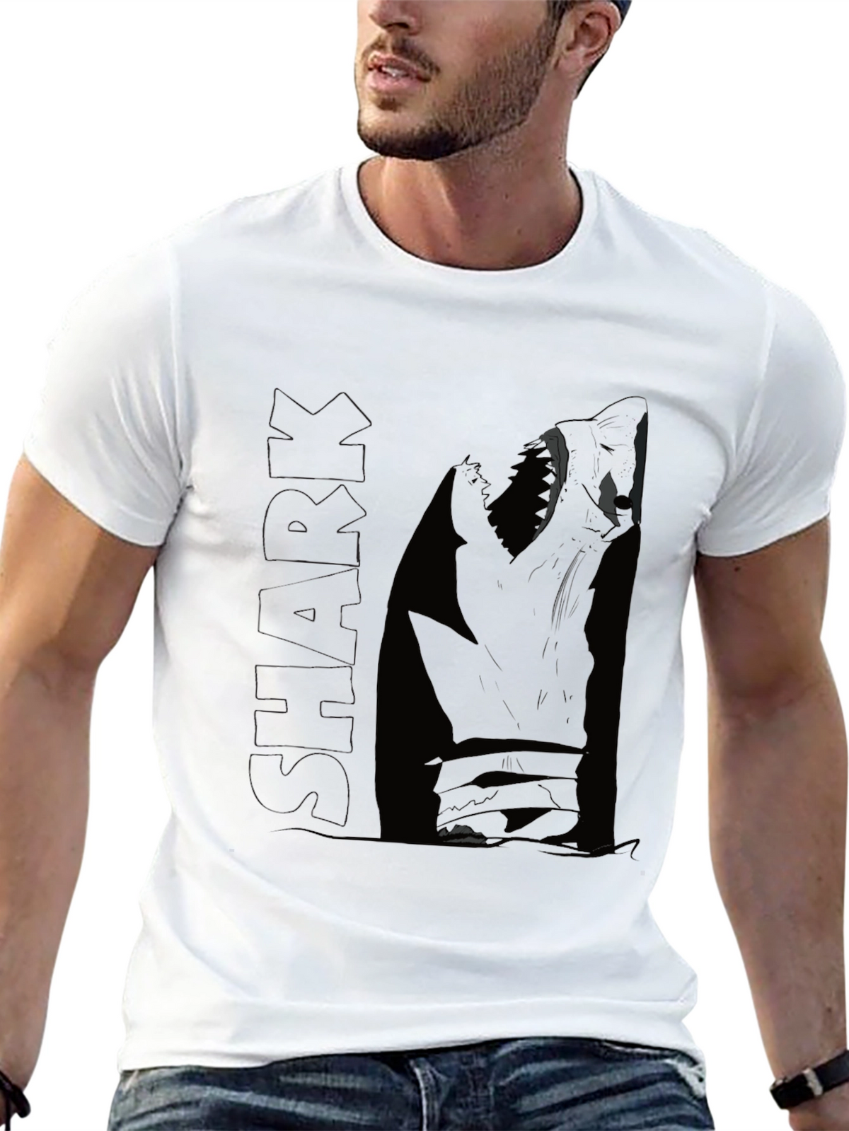 Mens Black Badger Graphic Tee