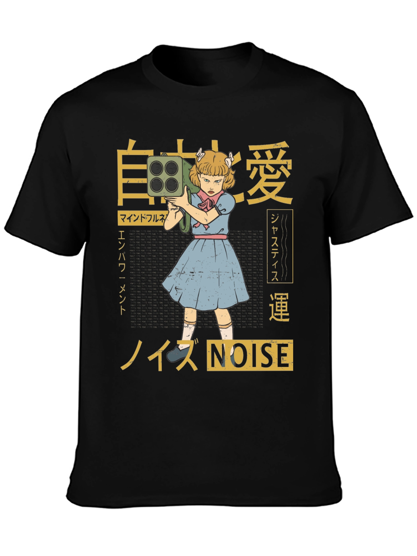 Edgy Anime Girl with Bazooka Graphic T-Shirt