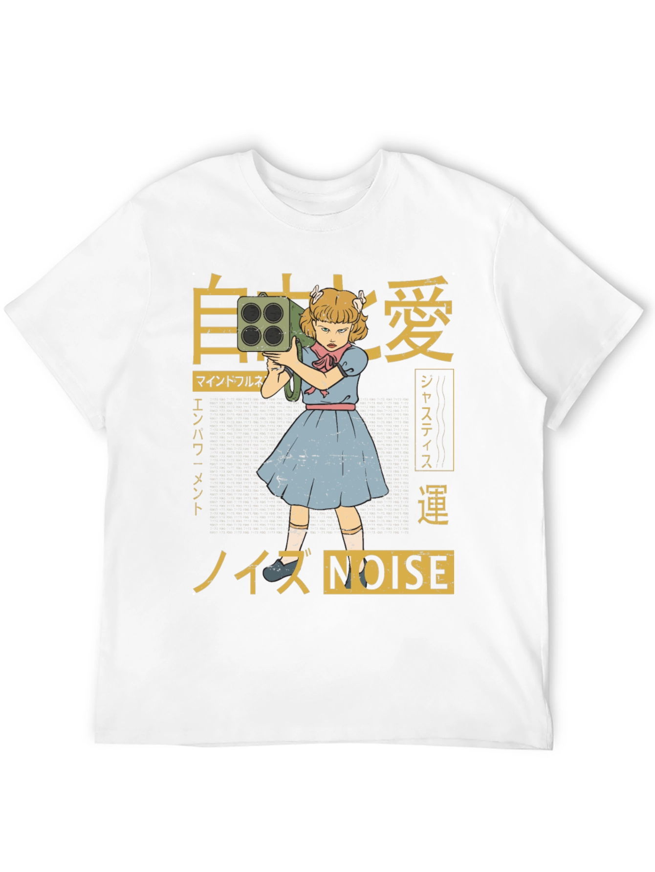 Edgy Anime Girl with Bazooka Graphic T-Shirt