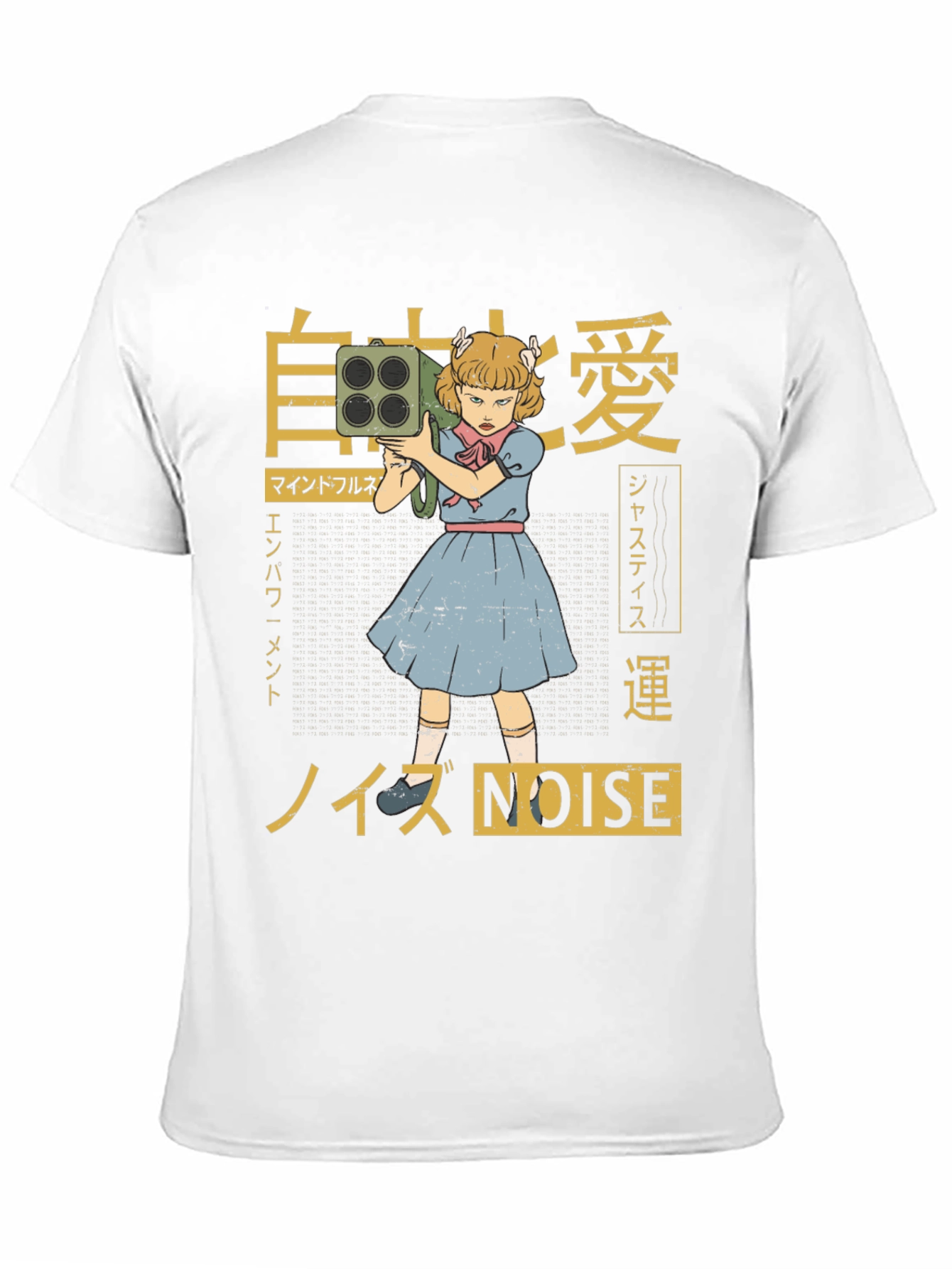 Edgy Anime Girl with Bazooka Graphic T-Shirt