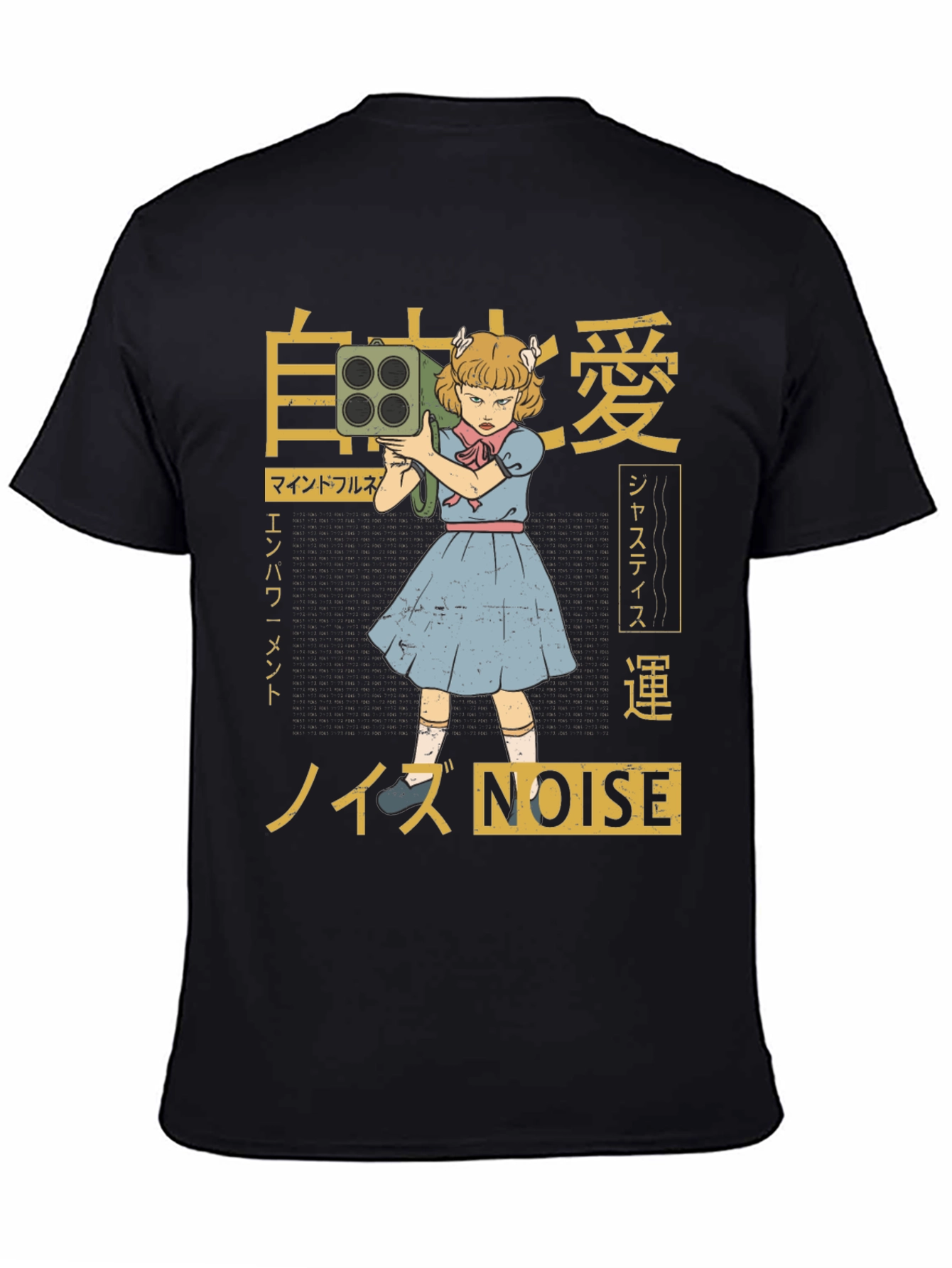 Edgy Anime Girl with Bazooka Graphic T-Shirt