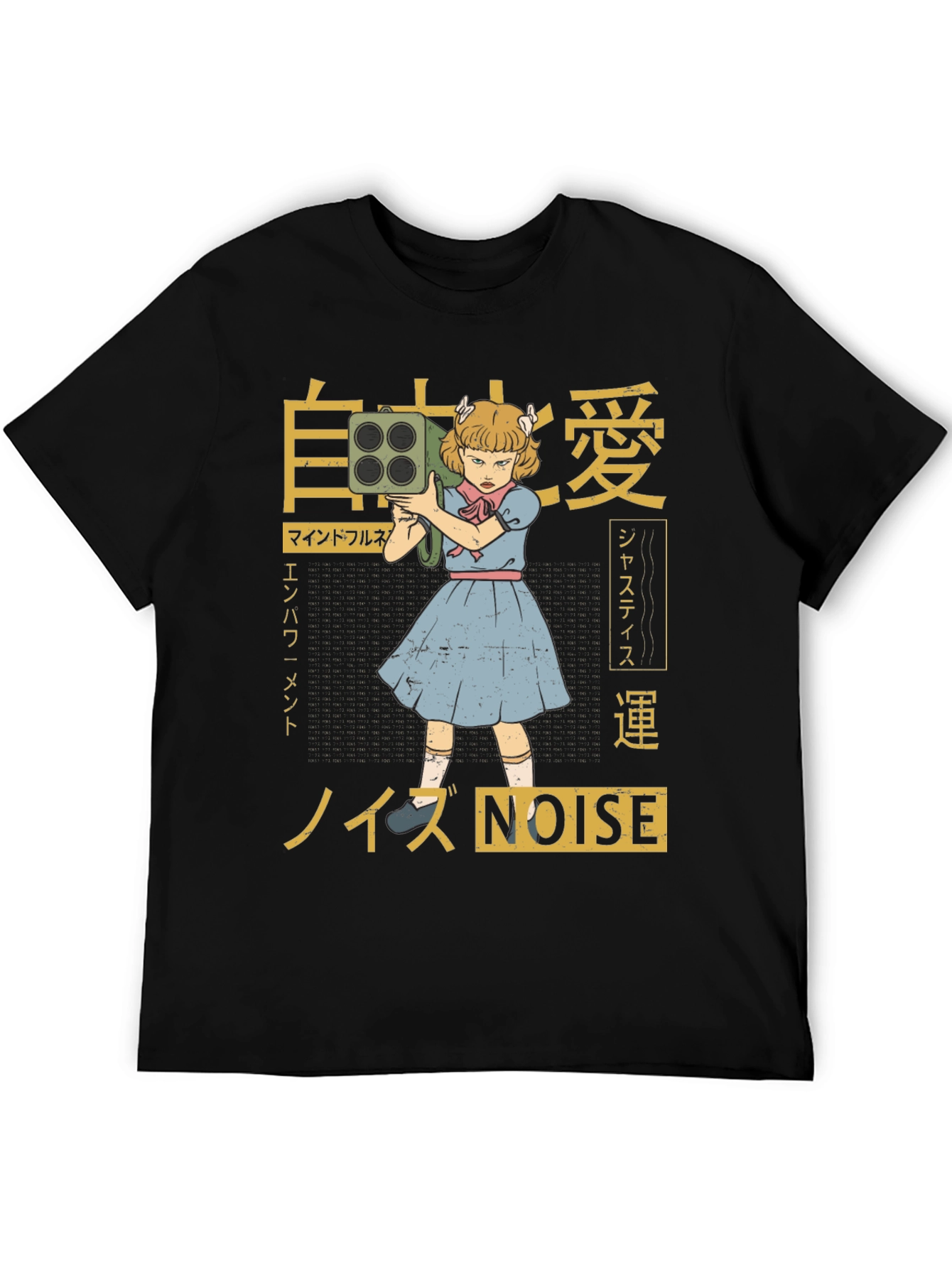 Edgy Anime Girl with Bazooka Graphic T-Shirt