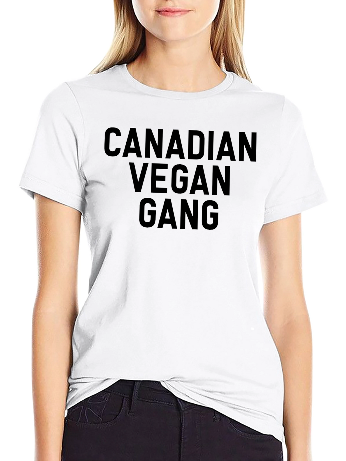 Canadian Vegan Gang T-Shirt - Black Cotton Tee