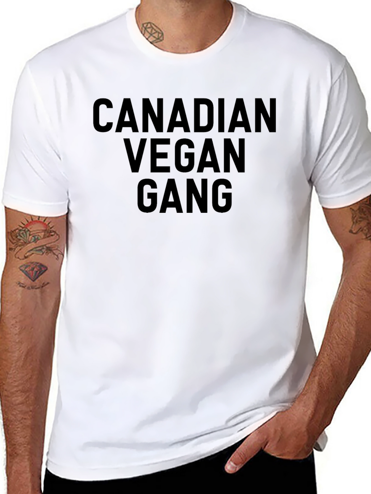 Canadian Vegan Gang T-Shirt - Black Cotton Tee