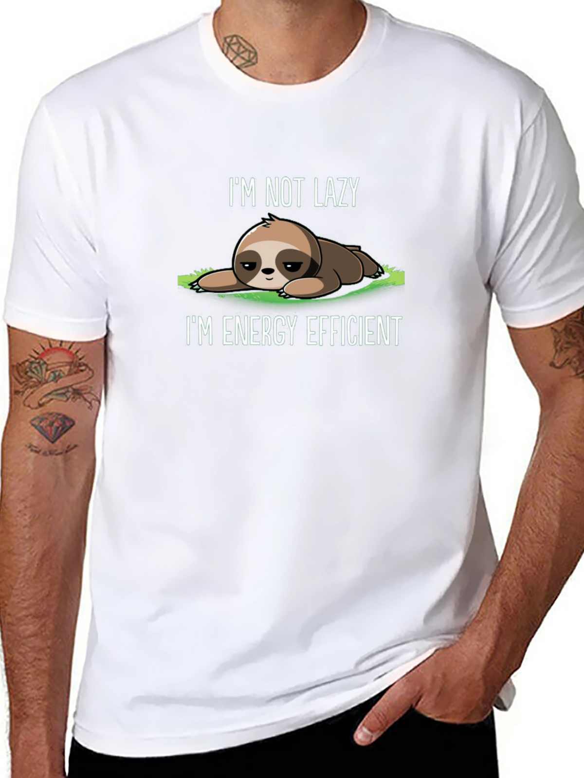 Lazy Sloth Graphic Tee - Energy Efficient Comfort