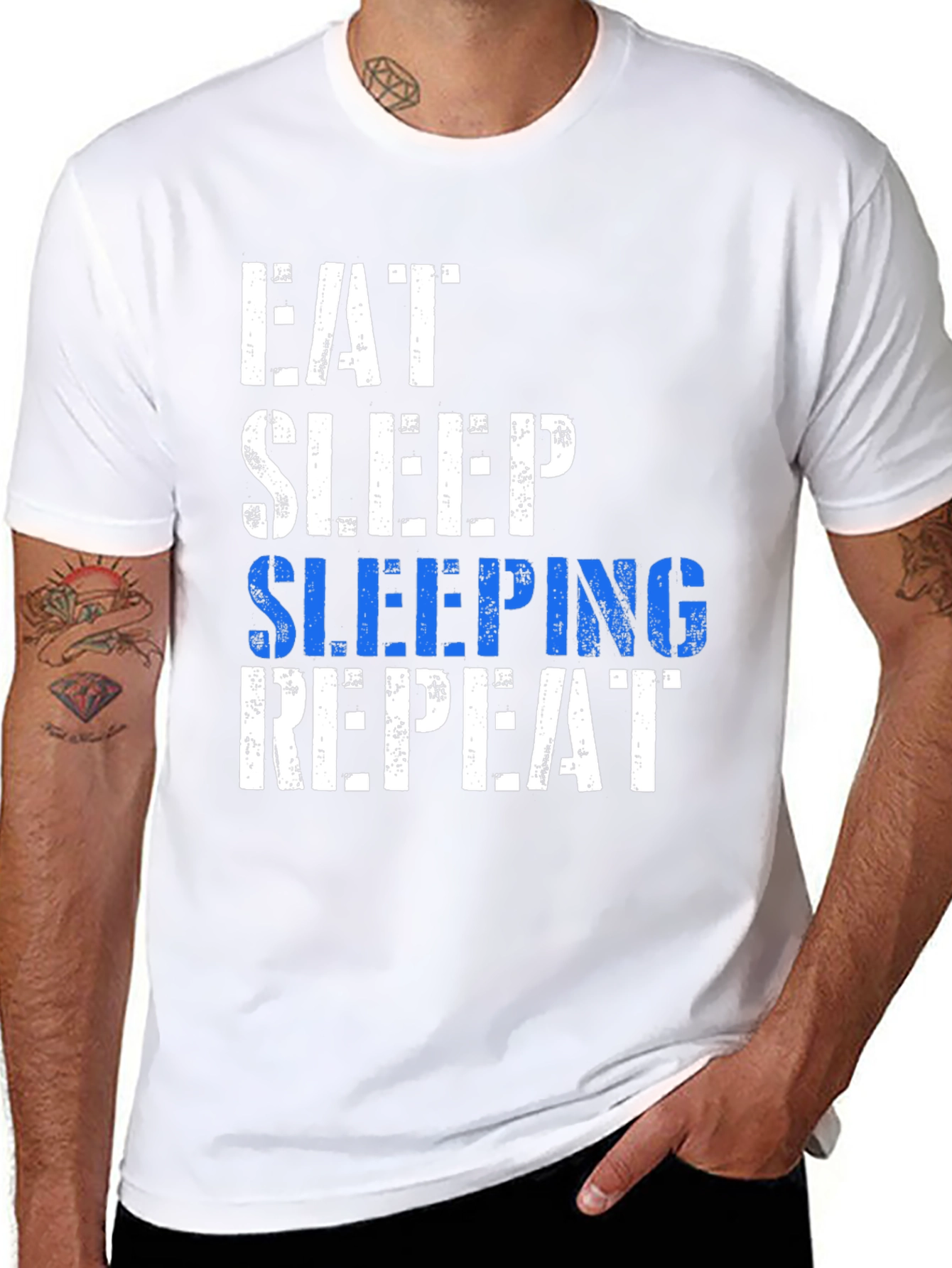 Eat Sleep Sleeping Repeat T-Shirt - Fun Graphic Tee