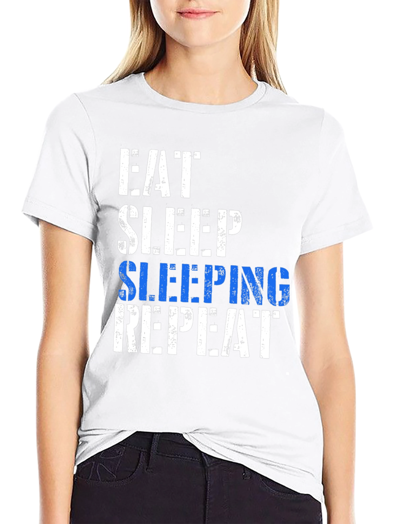Eat Sleep Sleeping Repeat T-Shirt - Fun Graphic Tee