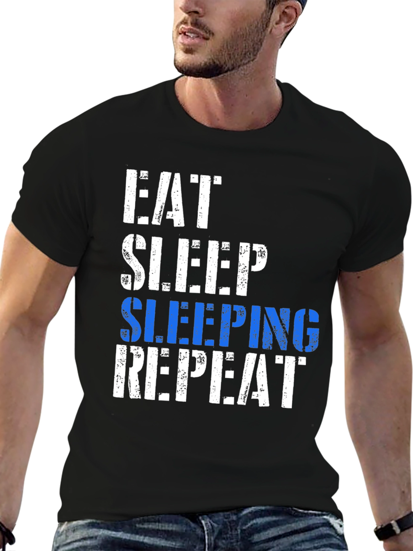 Eat Sleep Sleeping Repeat T-Shirt - Fun Graphic Tee
