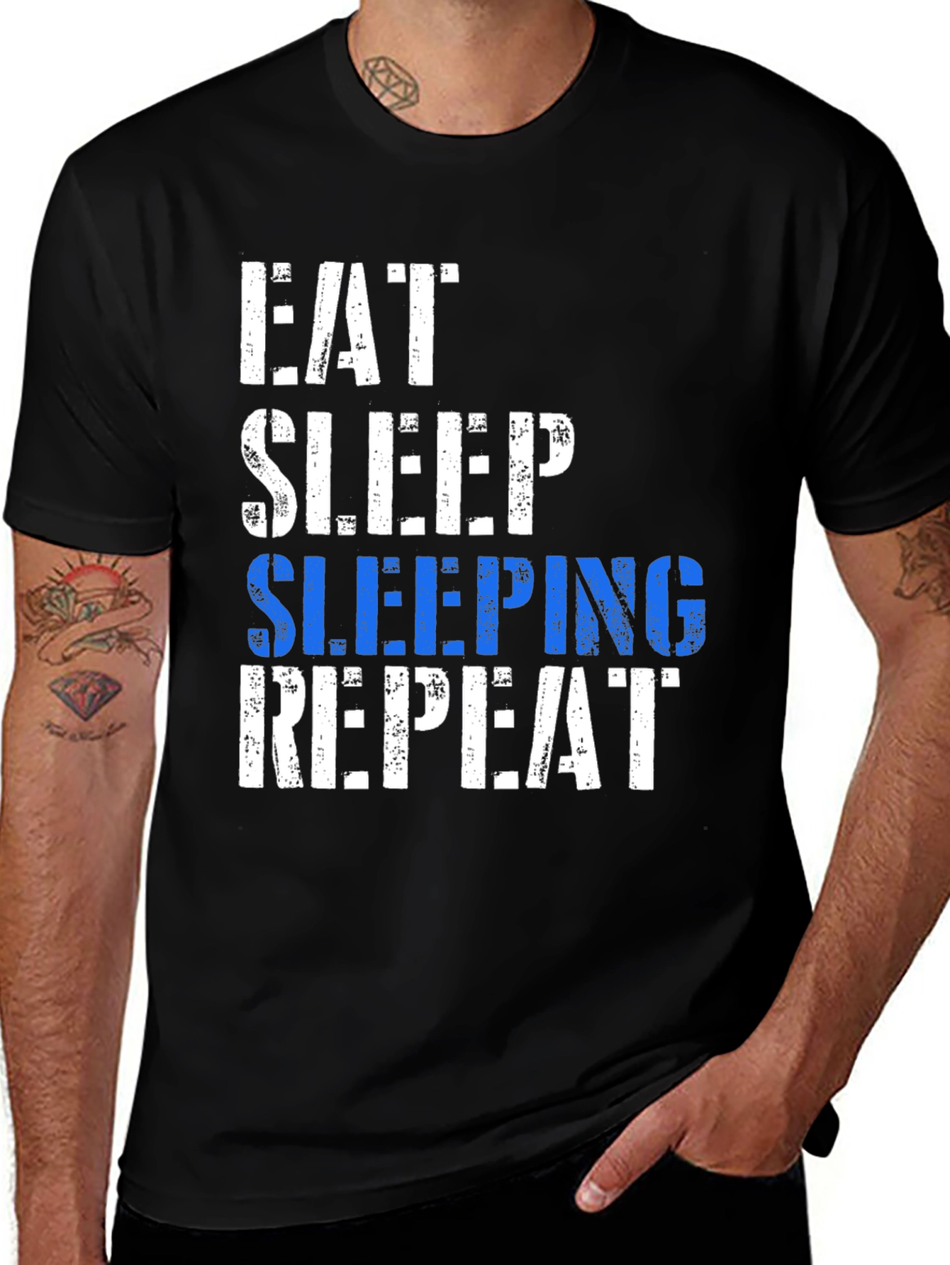 Eat Sleep Sleeping Repeat T-Shirt - Fun Graphic Tee