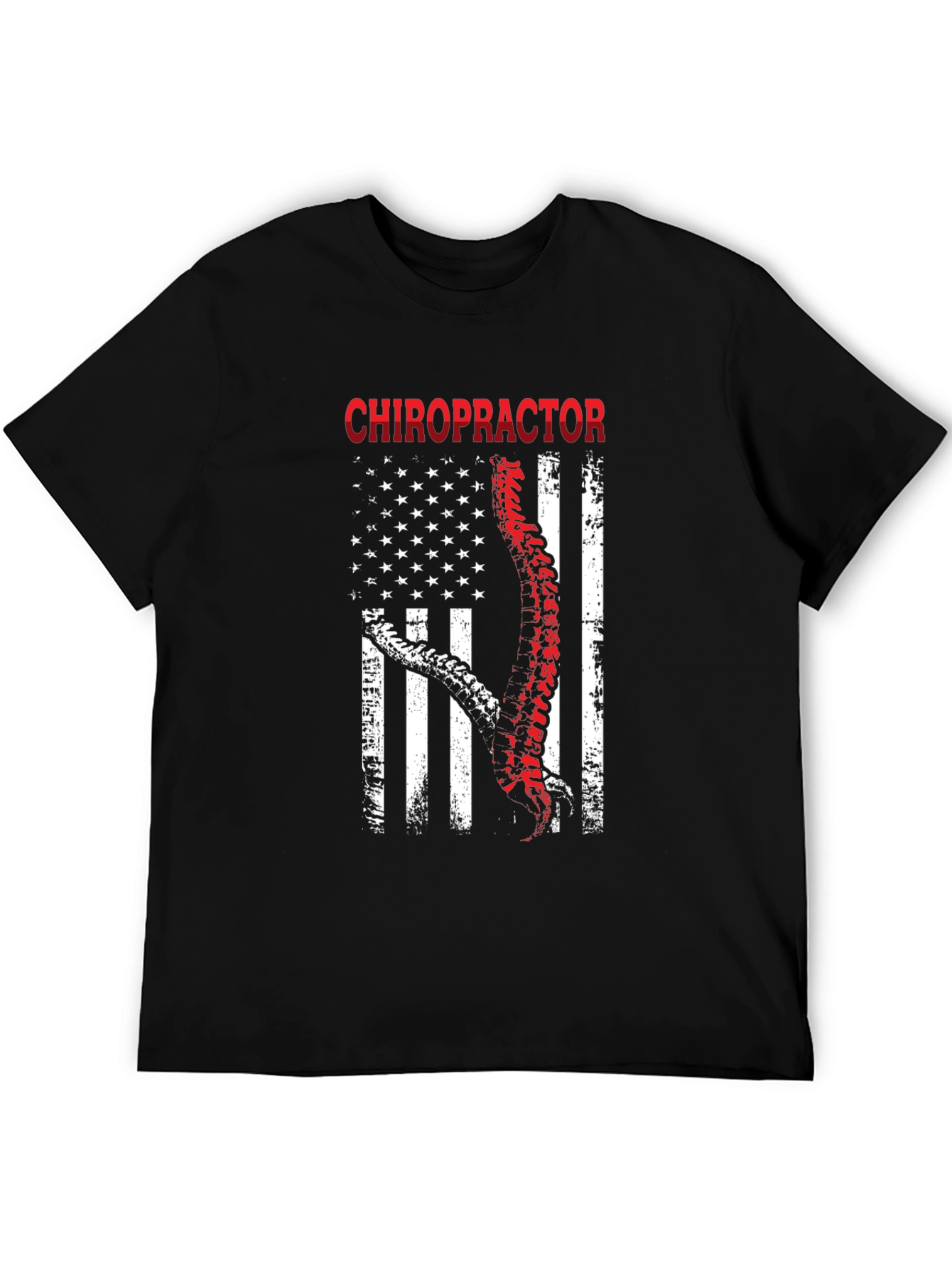 Chiropractor American Flag Graphic T-Shirt