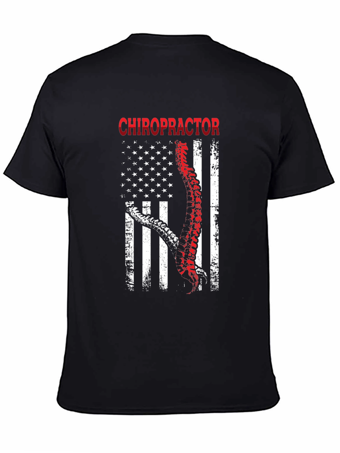 Chiropractor American Flag Graphic T-Shirt