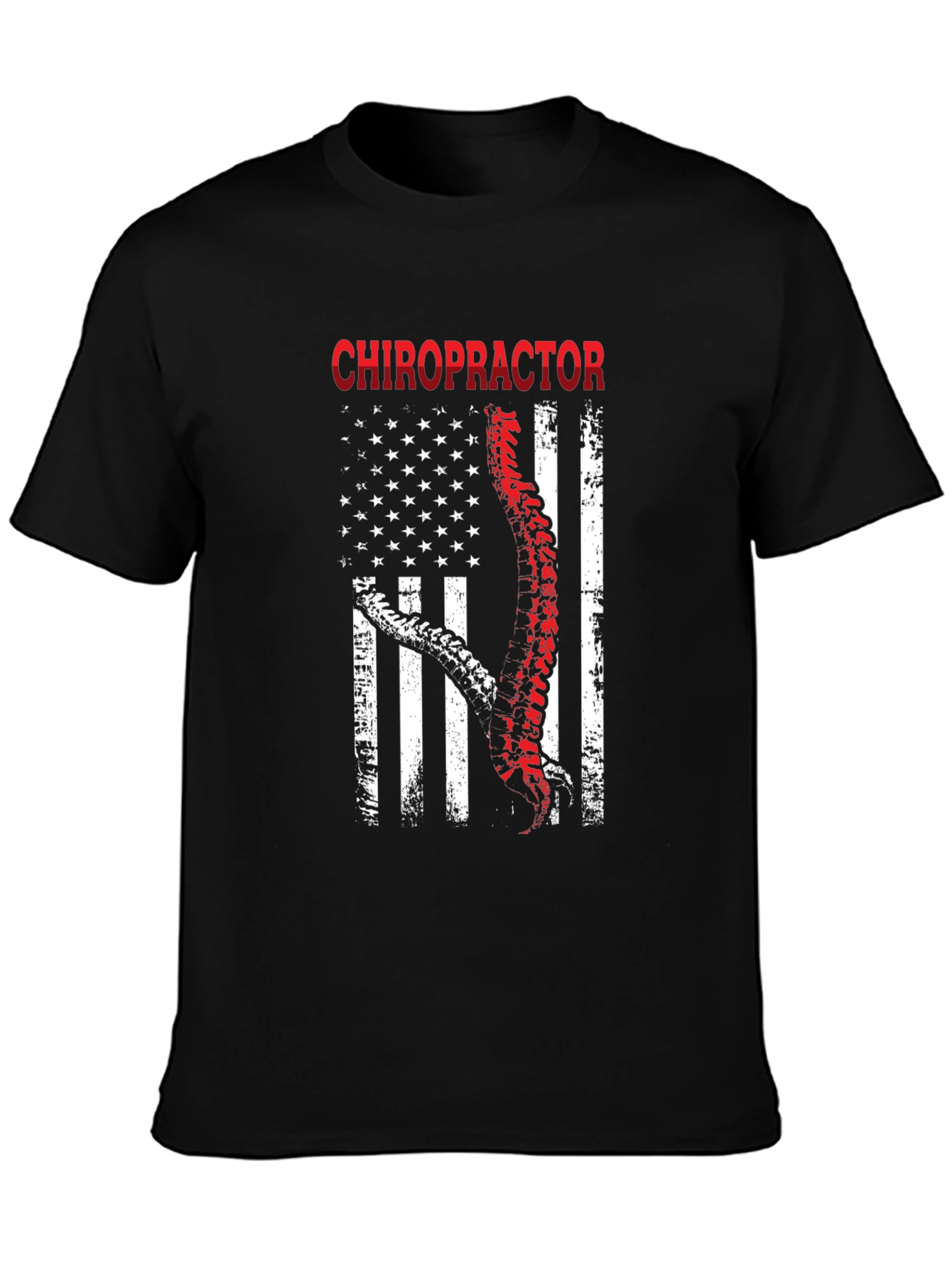 Chiropractor American Flag Graphic T-Shirt