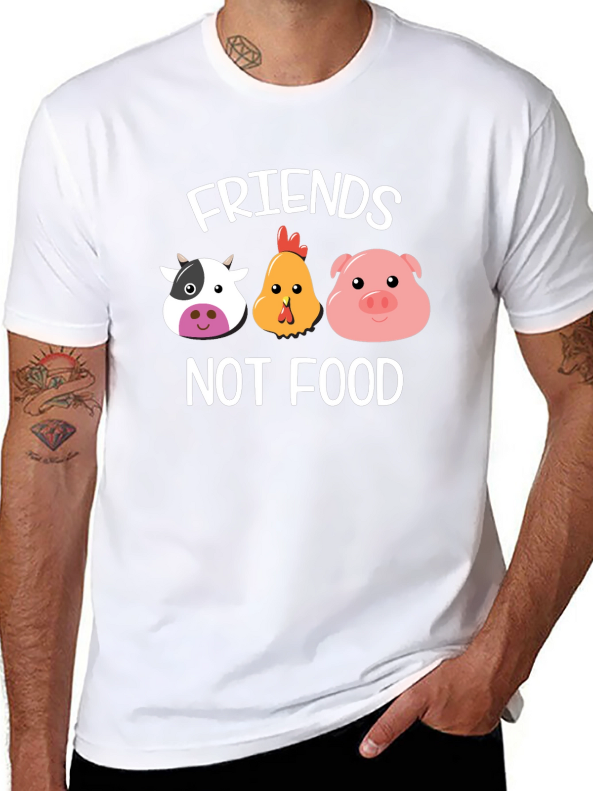 Friends Not Food T-Shirt - Vegan Animal Lover Tee