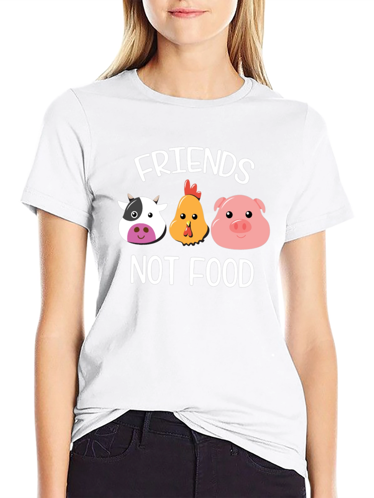 Friends Not Food T-Shirt - Vegan Animal Lover Tee