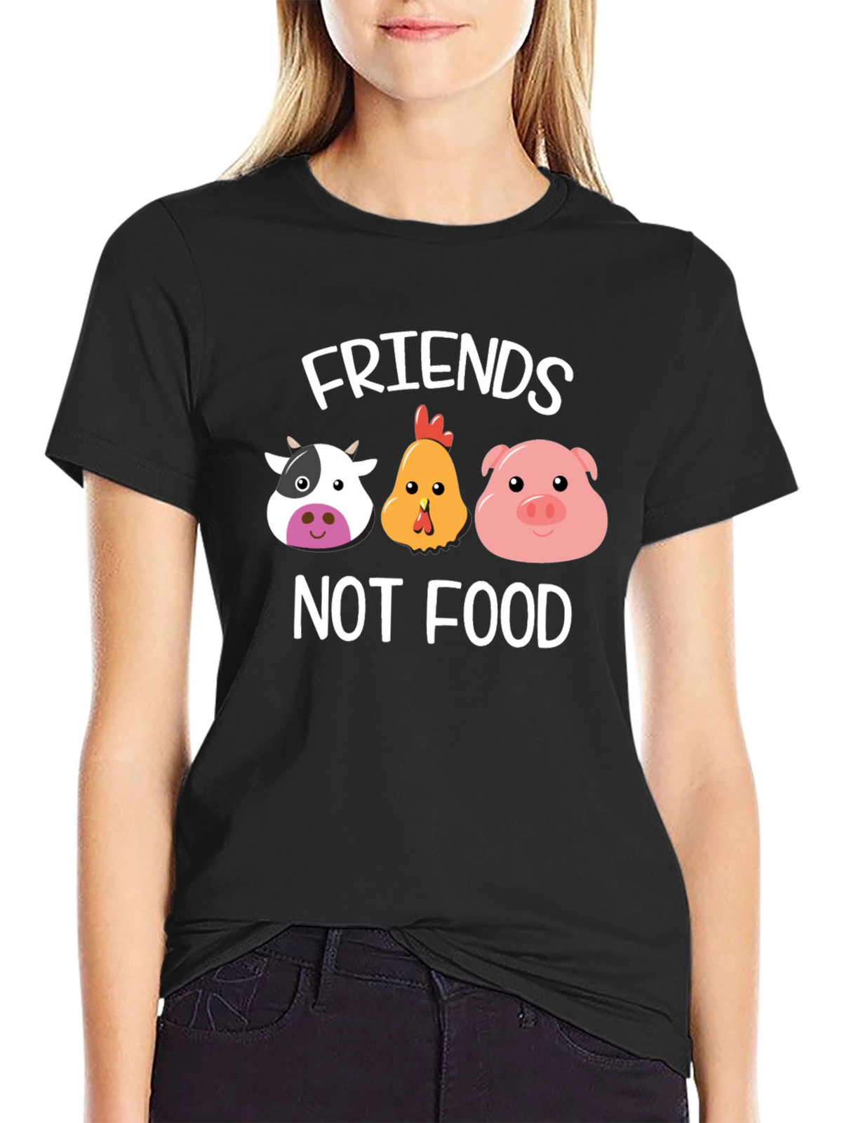 Friends Not Food T-Shirt - Vegan Animal Lover Tee
