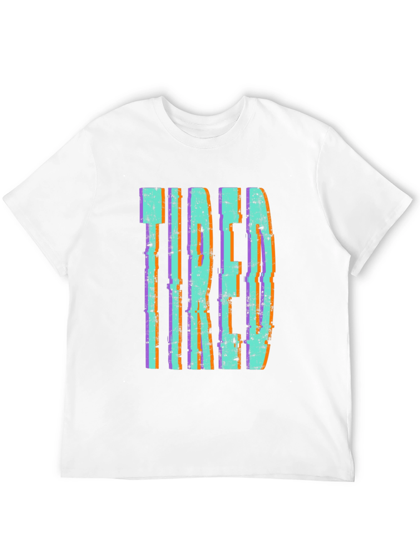 Tired Graphic Print Black Tee Shirt