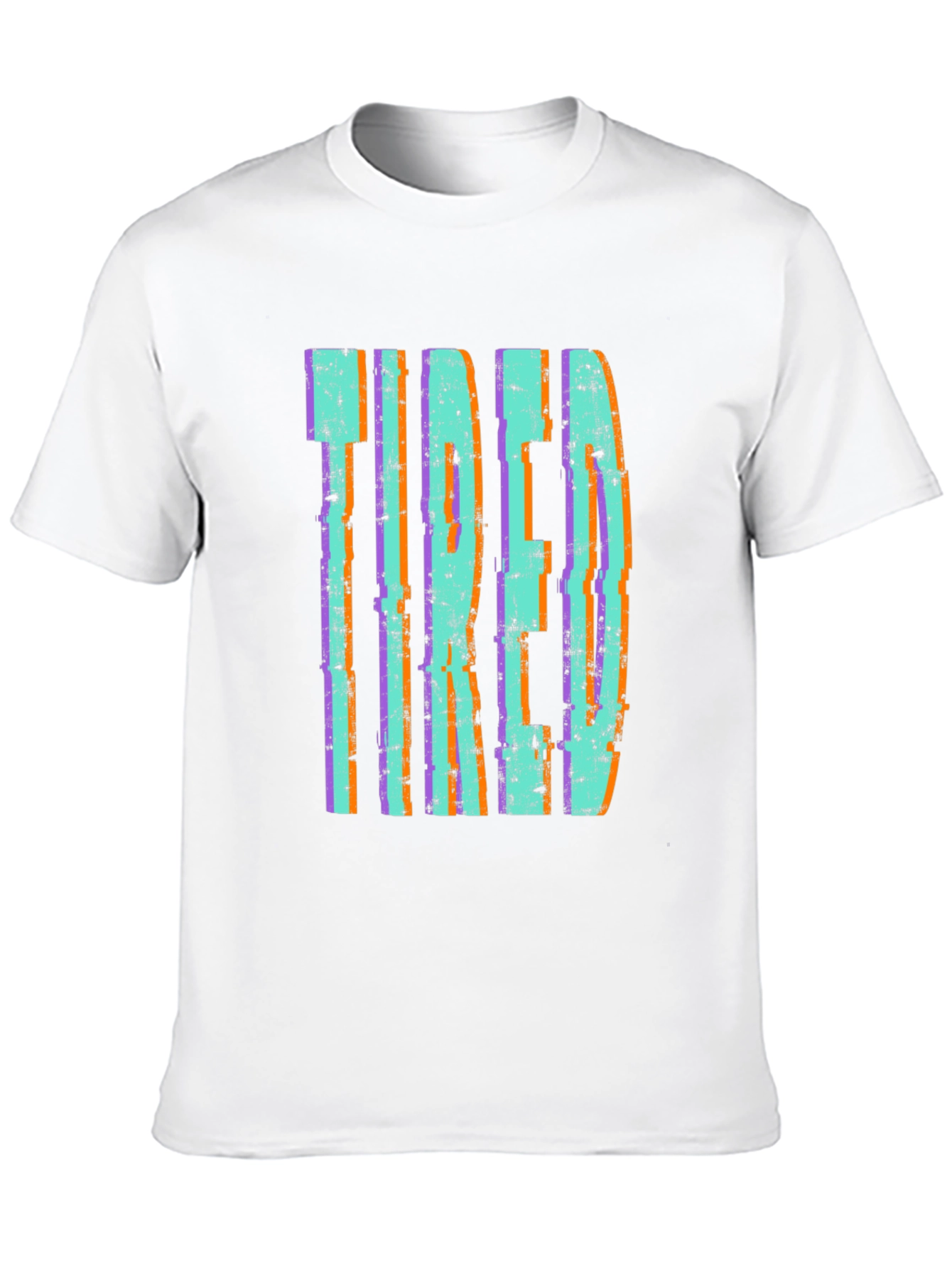 Tired Graphic Print Black Tee Shirt