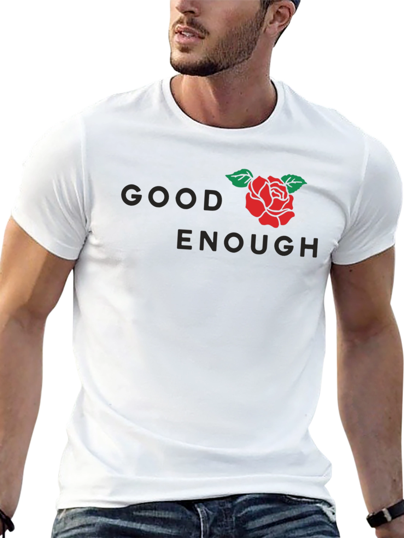 Good Enough Rose Graphic T-Shirt - Black