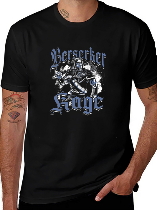 Berserker Rage Graphic Tee - Black Viking Warrior Shirt