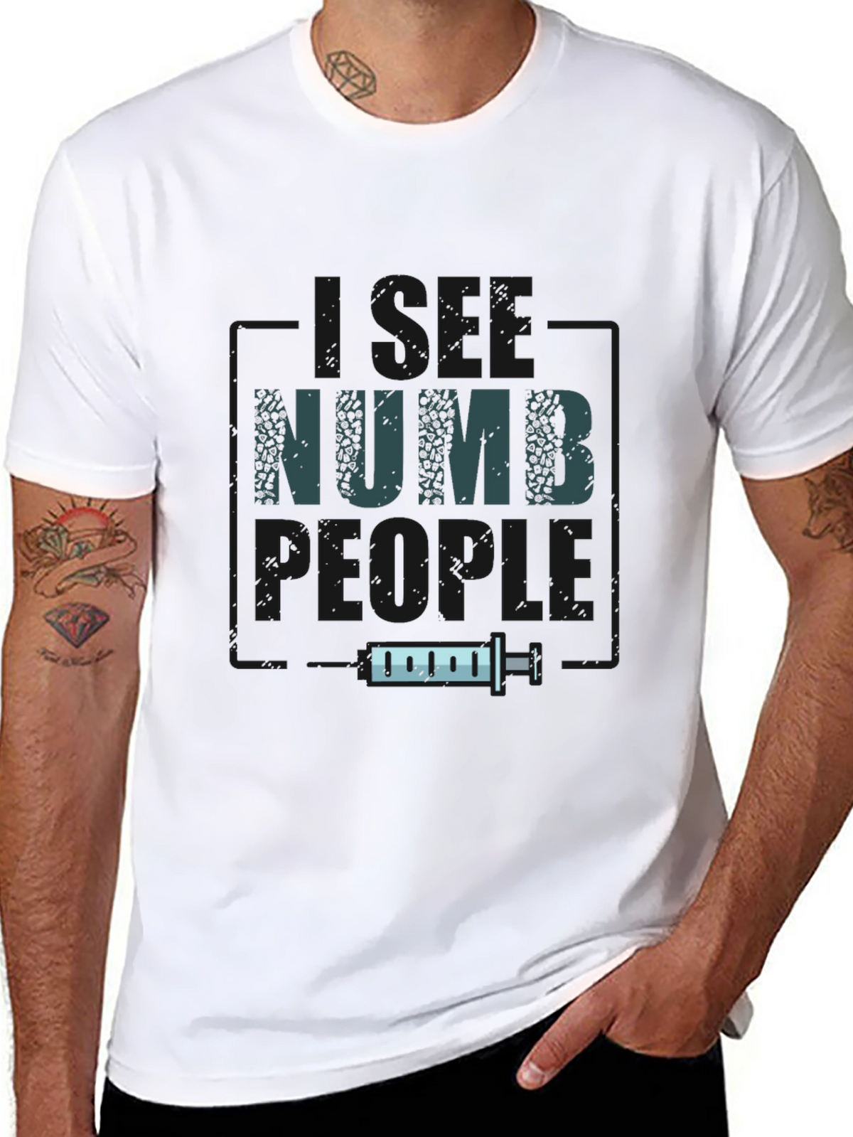 Get Numb People T-Shirt - Black Graphic Tee