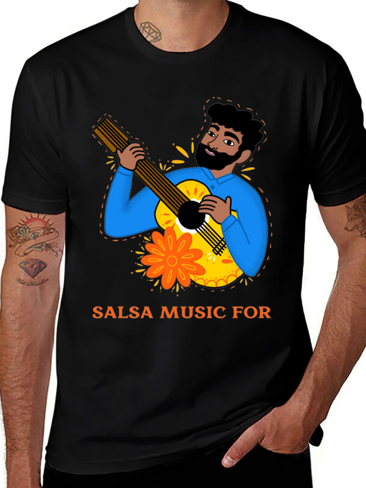 Salsa Music T-Shirt - Guitar Player Design