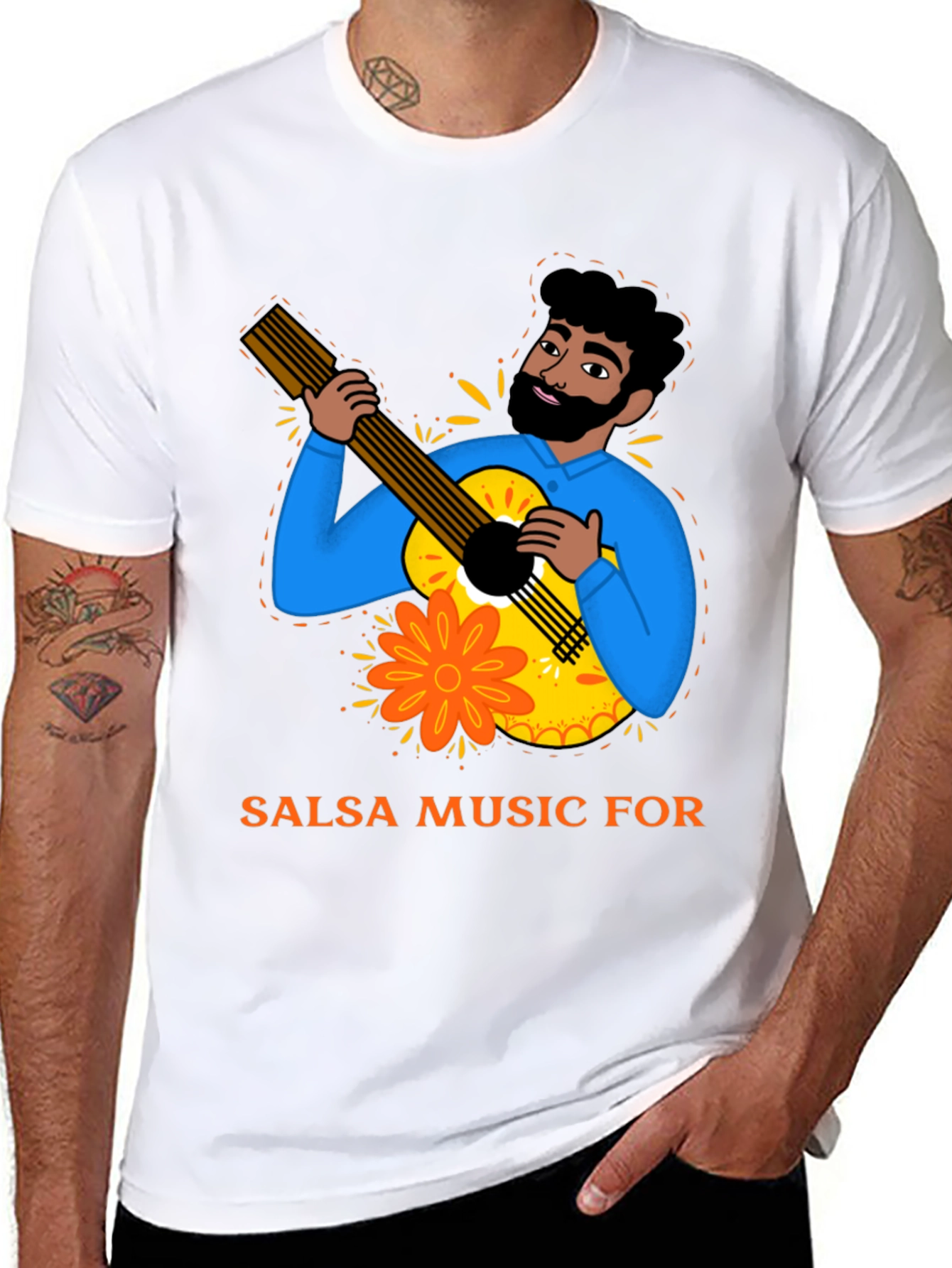 Salsa Music T-Shirt - Guitar Player Design