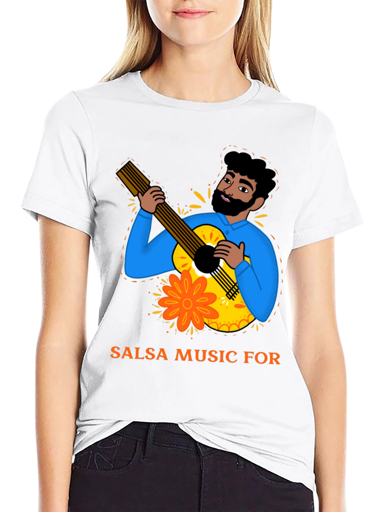 Salsa Music T-Shirt - Guitar Player Design