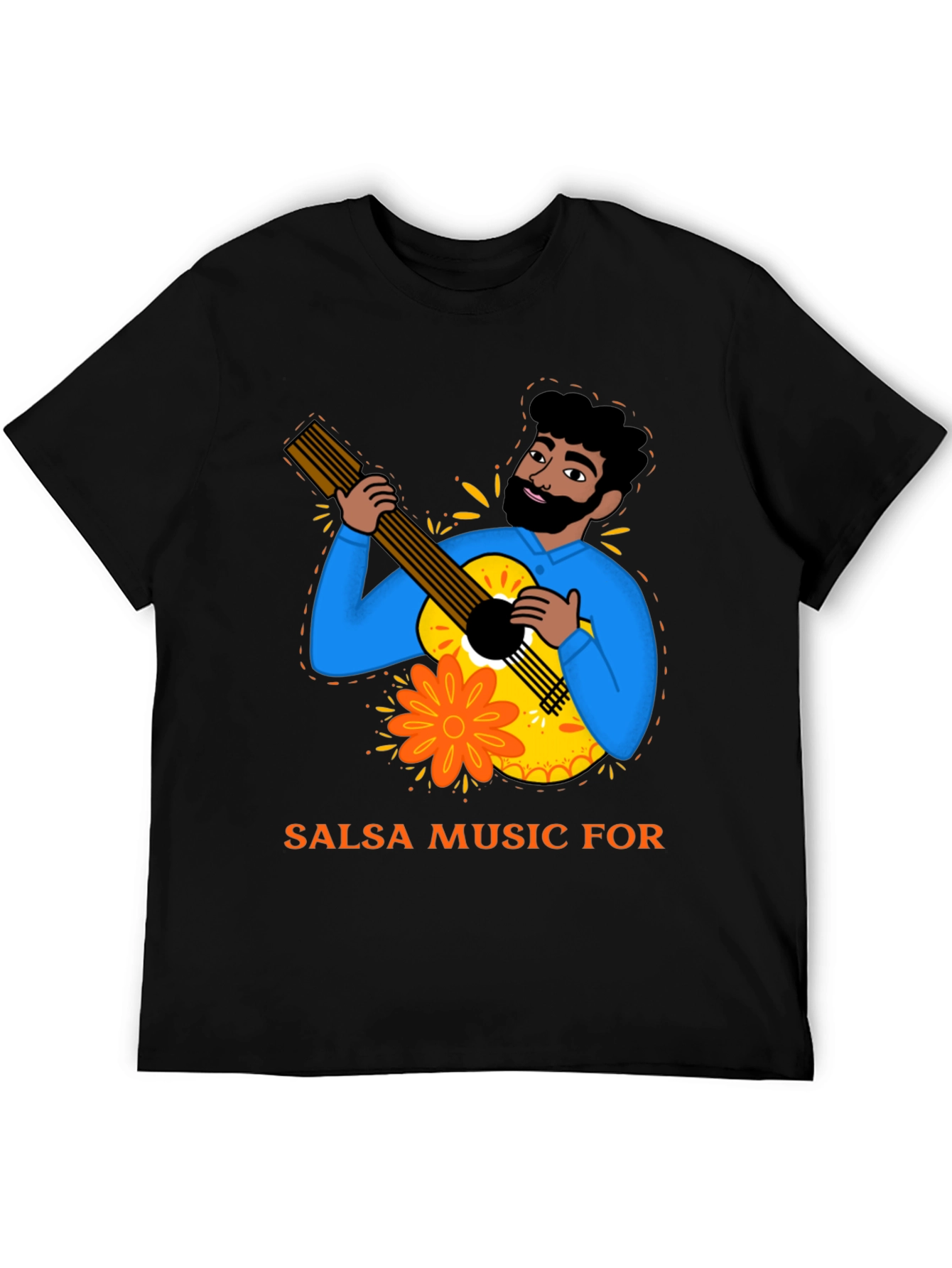 Salsa Music T-Shirt - Guitar Player Design
