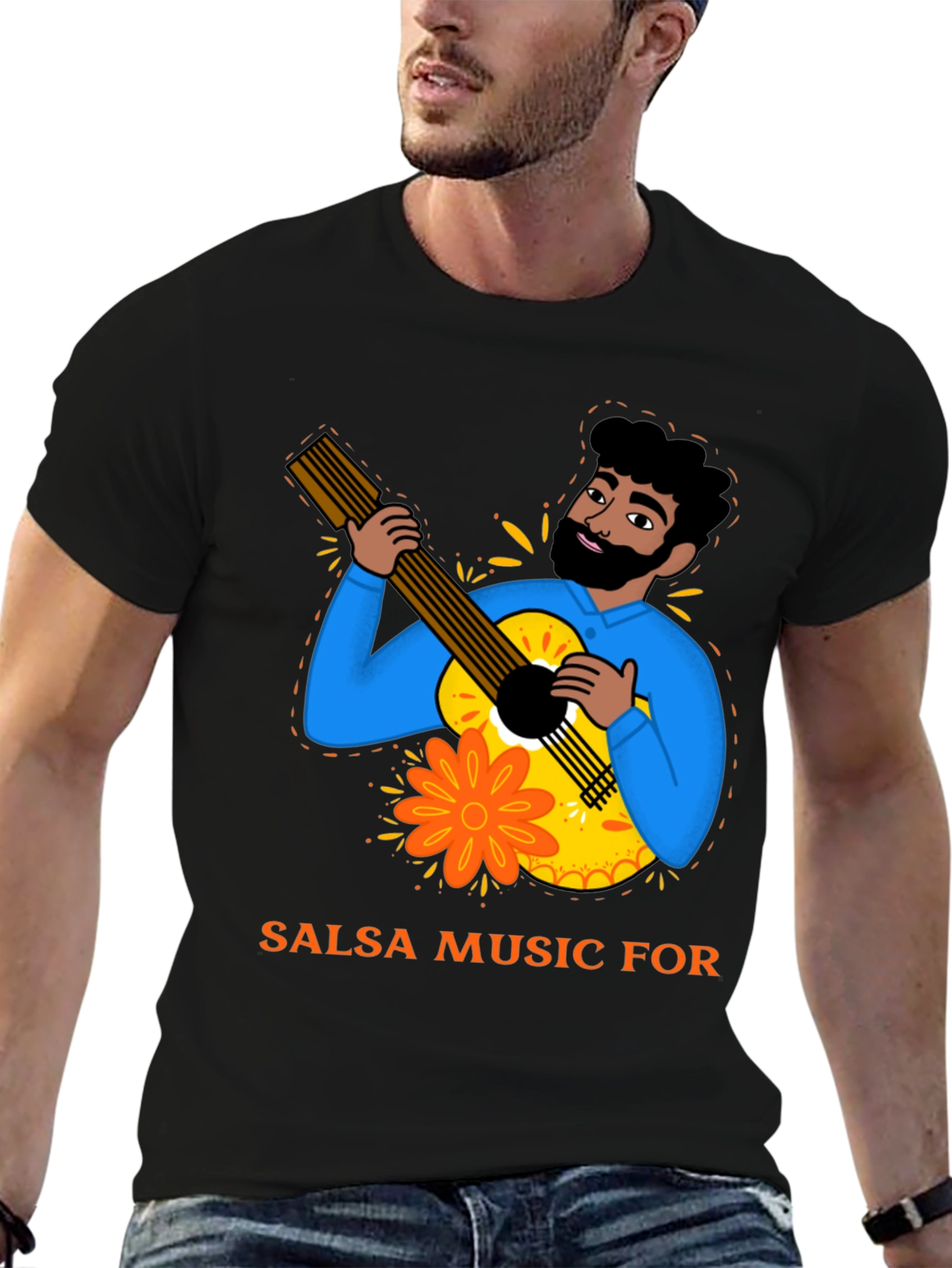 Salsa Music T-Shirt - Guitar Player Design