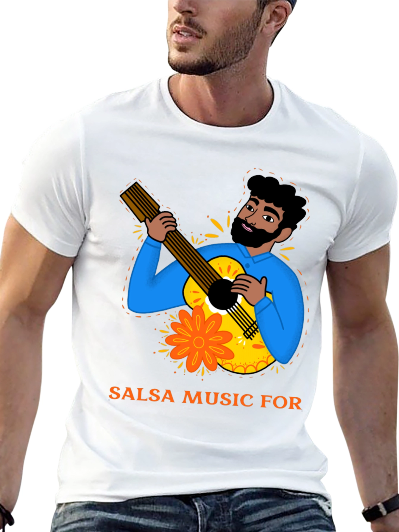 Salsa Music T-Shirt - Guitar Player Design