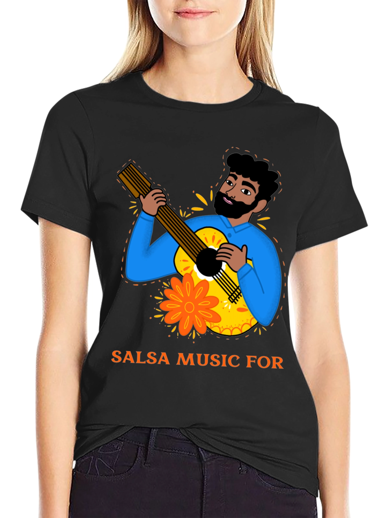 Salsa Music T-Shirt - Guitar Player Design