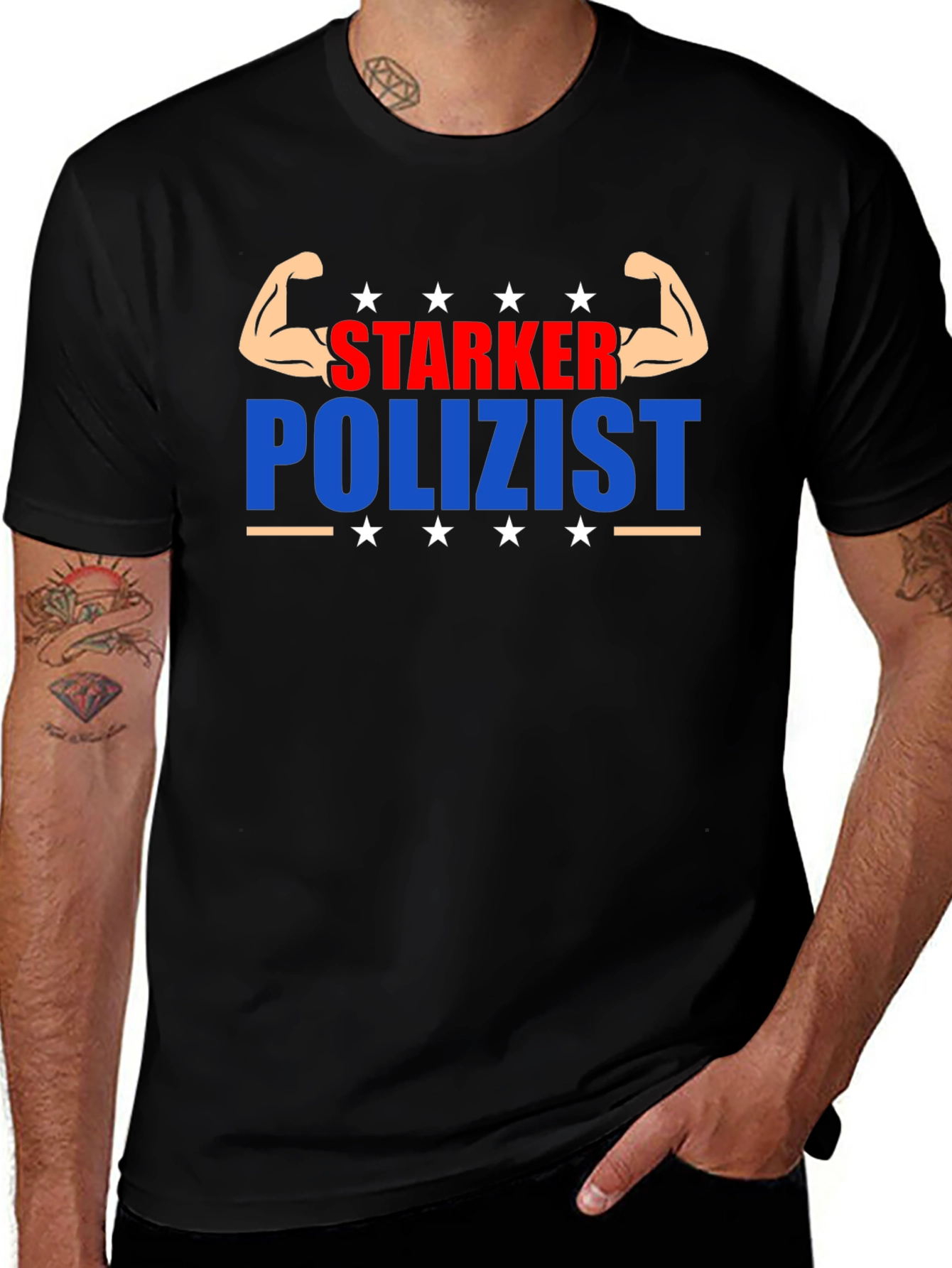 Starker Polizist Graphic T-Shirt