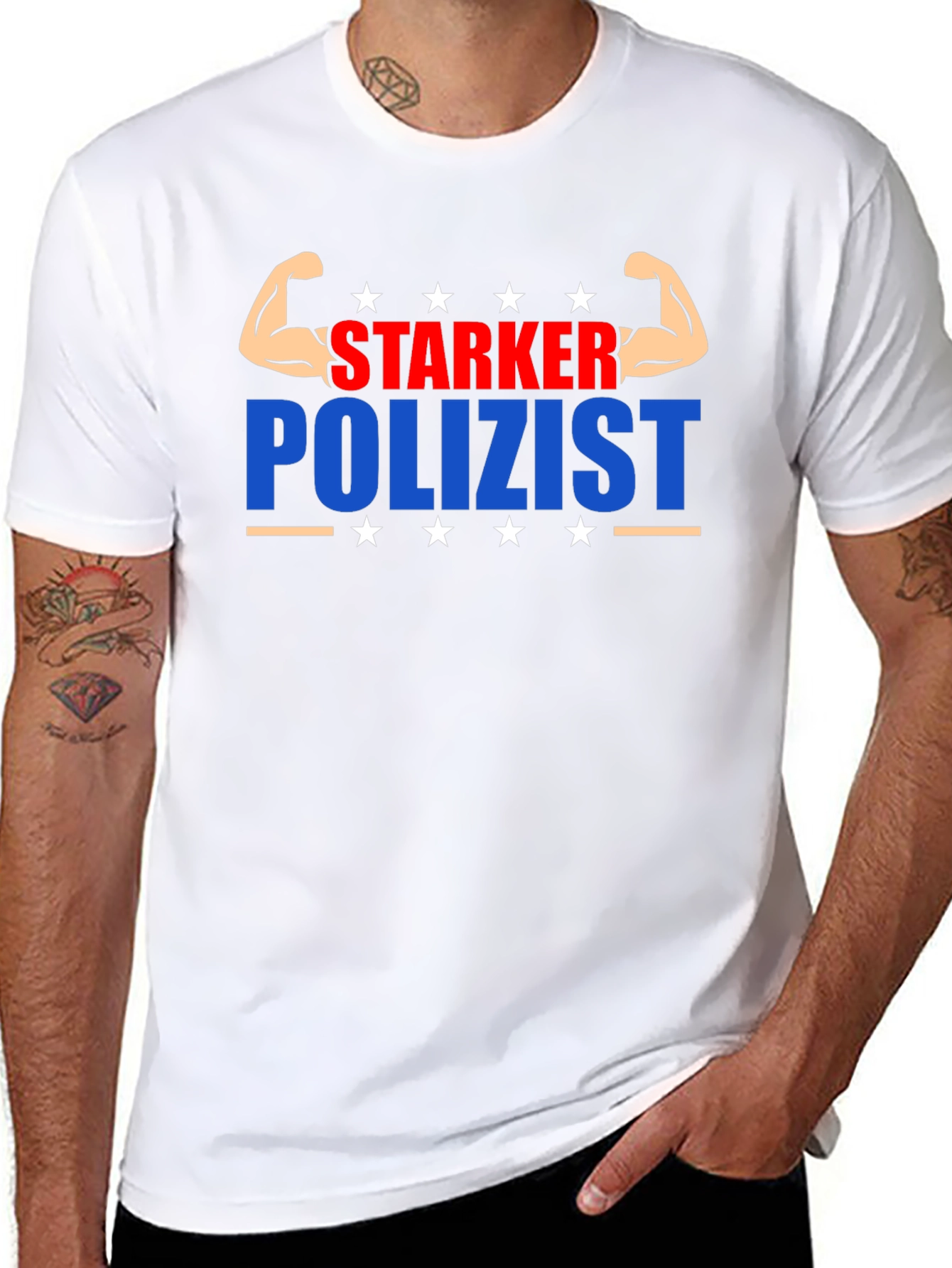 Starker Polizist Graphic T-Shirt