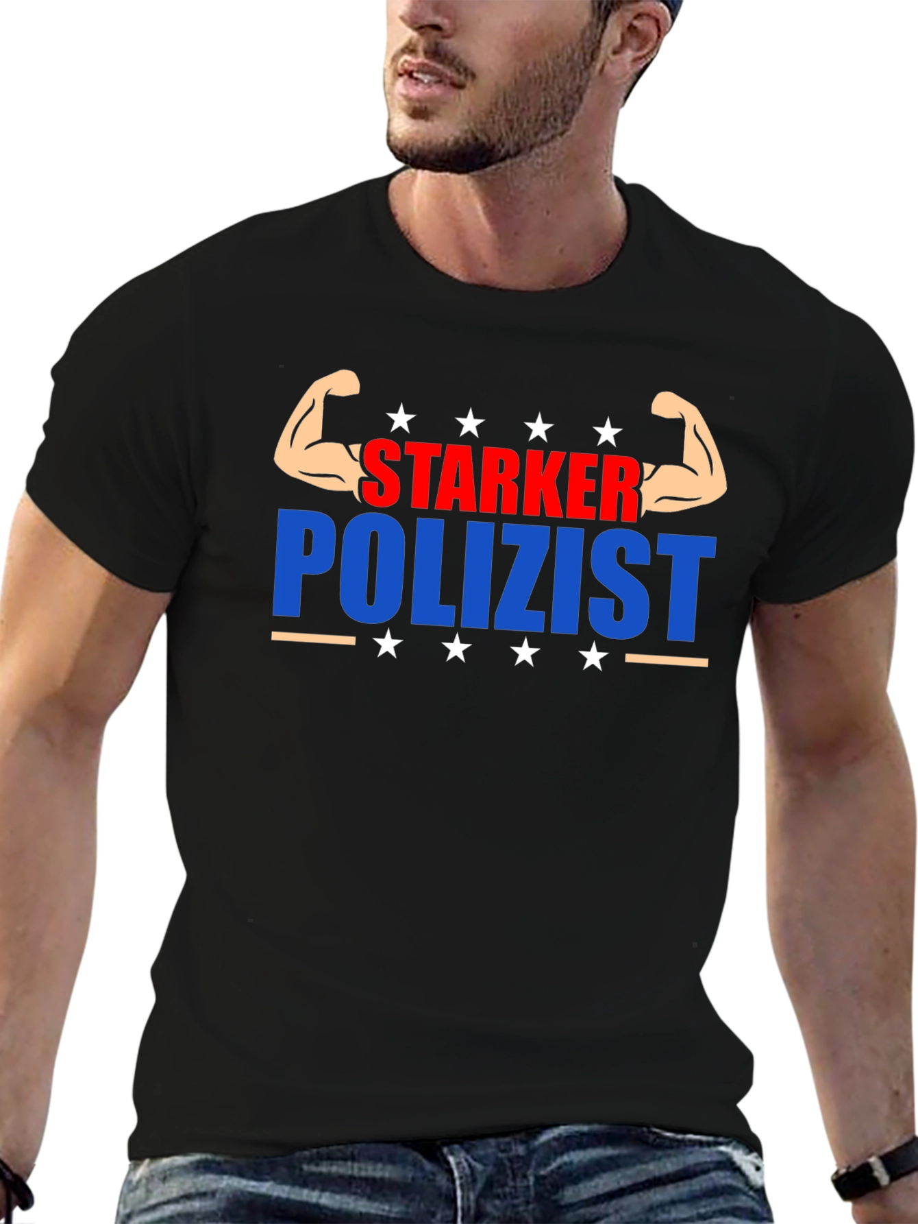 Starker Polizist Graphic T-Shirt