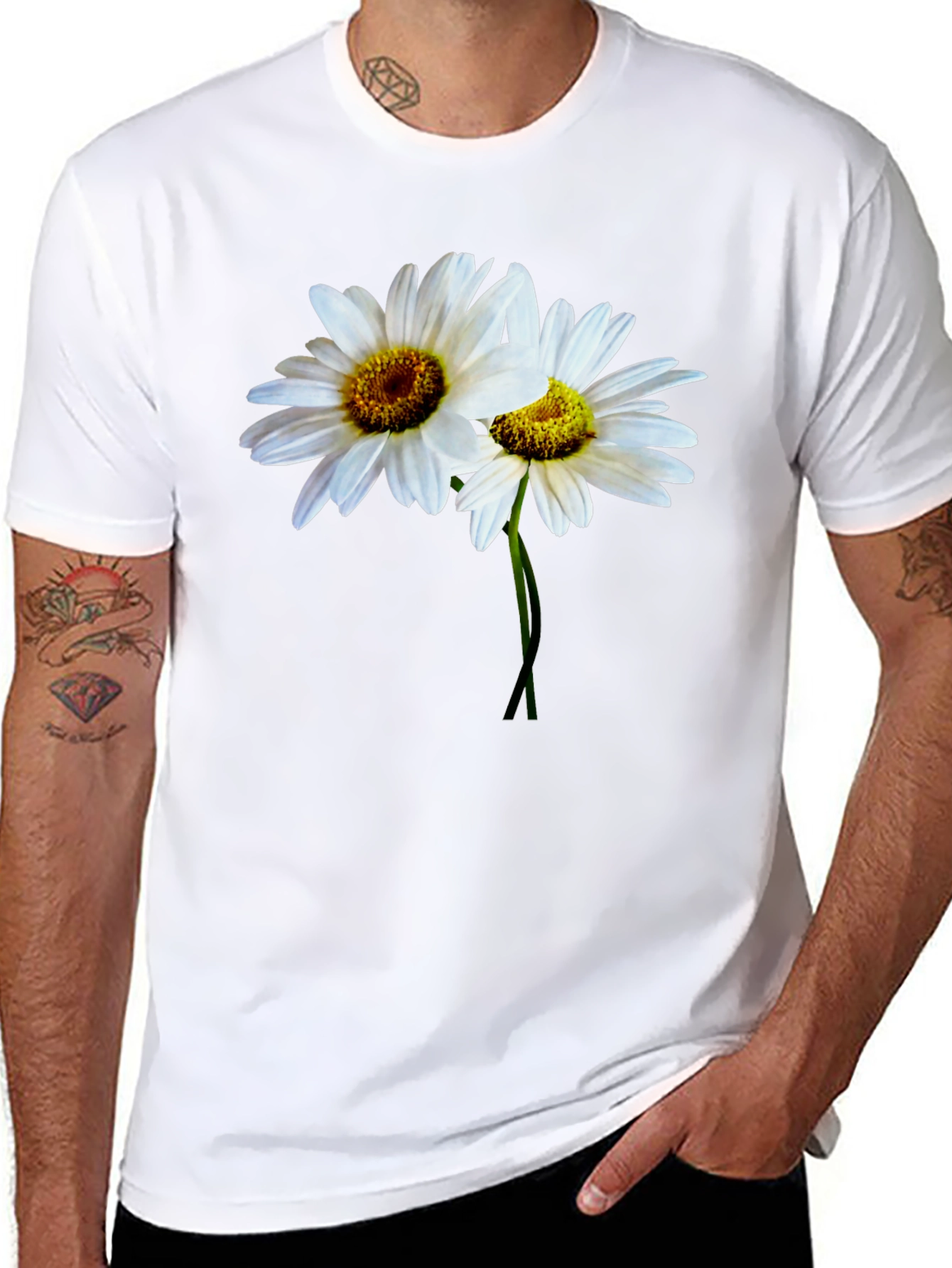 Daisy Flower T-Shirt - Classic Black Tee