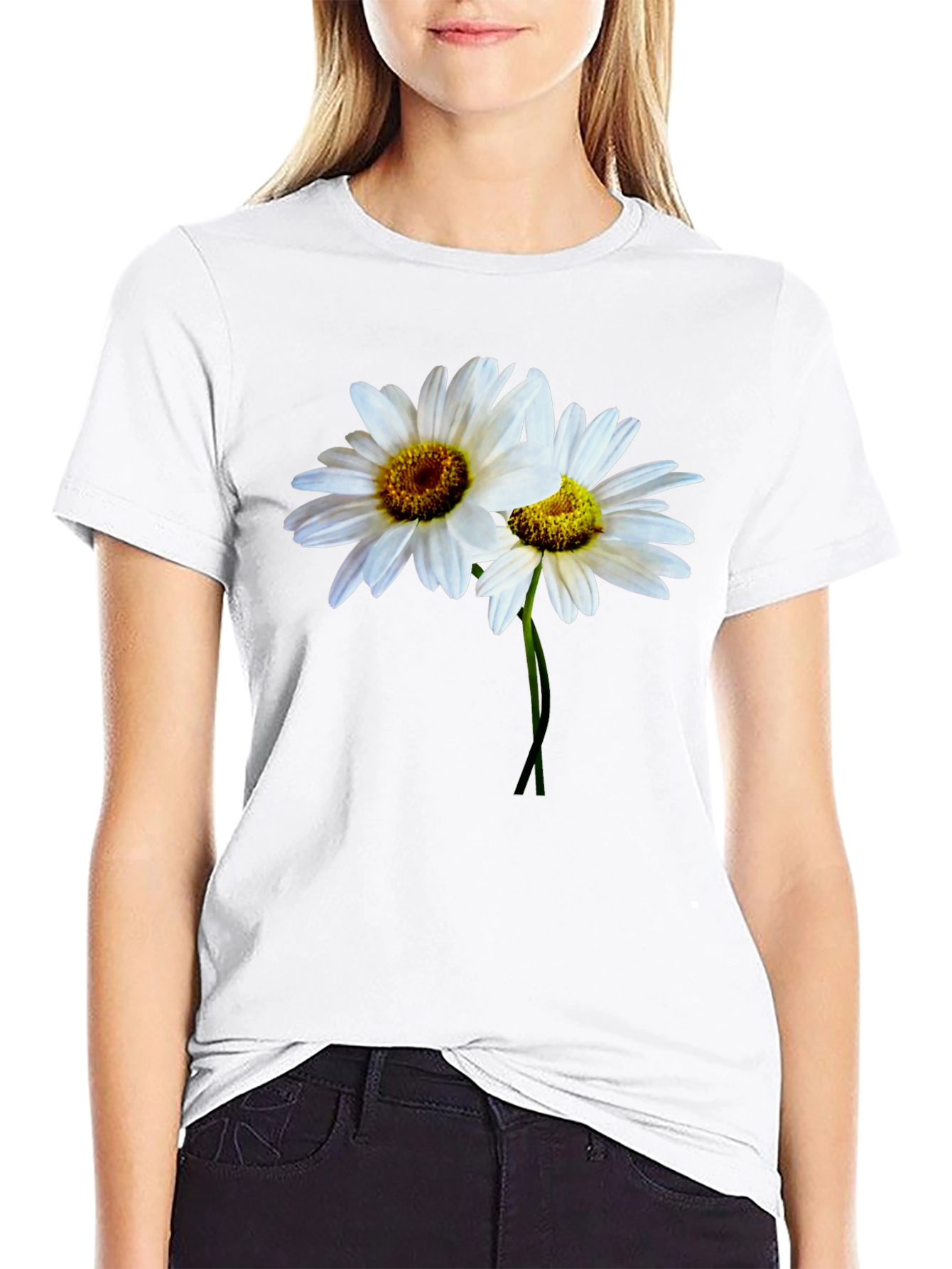 Daisy Flower T-Shirt - Classic Black Tee