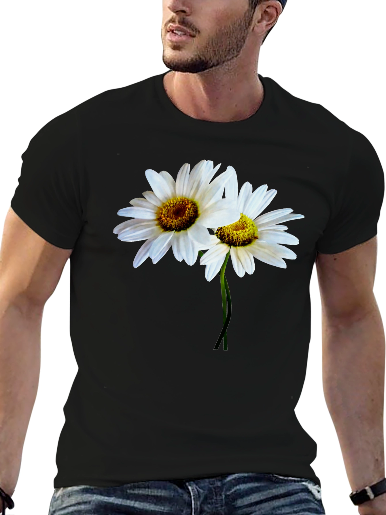 Daisy Flower T-Shirt - Classic Black Tee