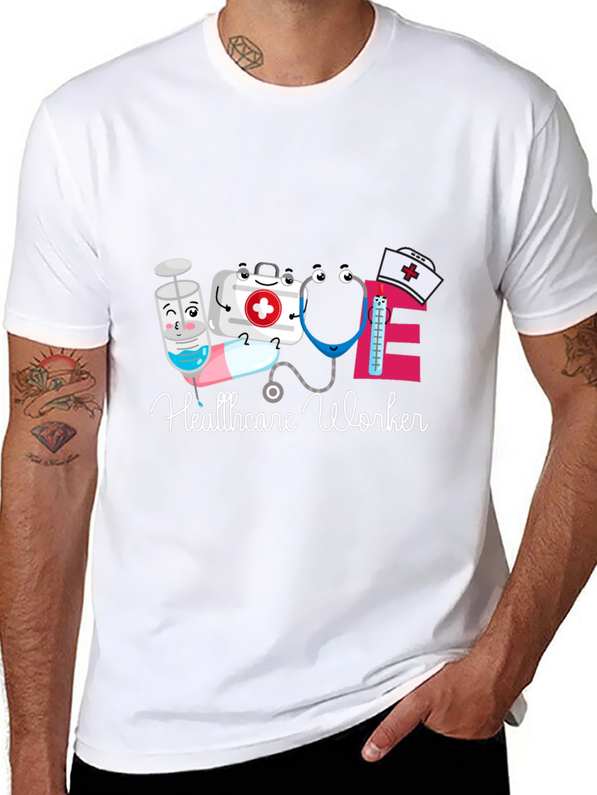 Healthcare Worker Cartoon Graphic T-Shirt