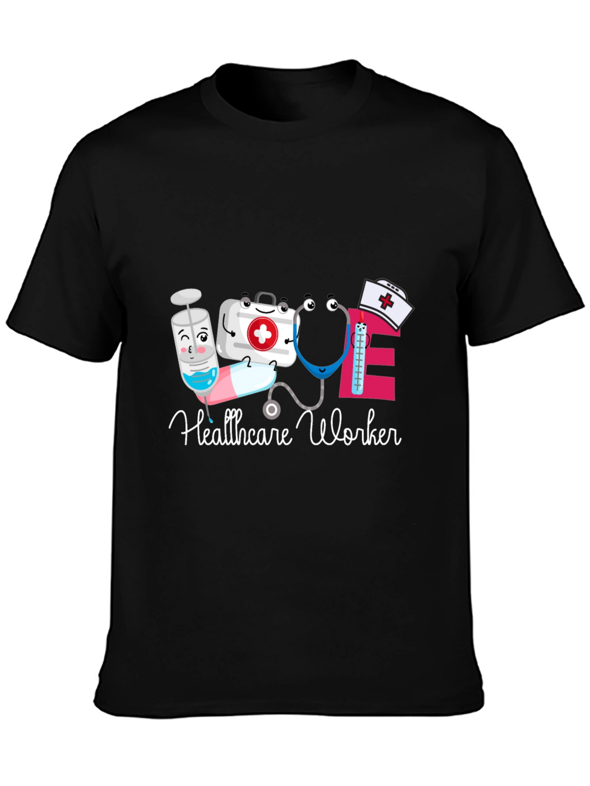 Healthcare Worker Cartoon Graphic T-Shirt
