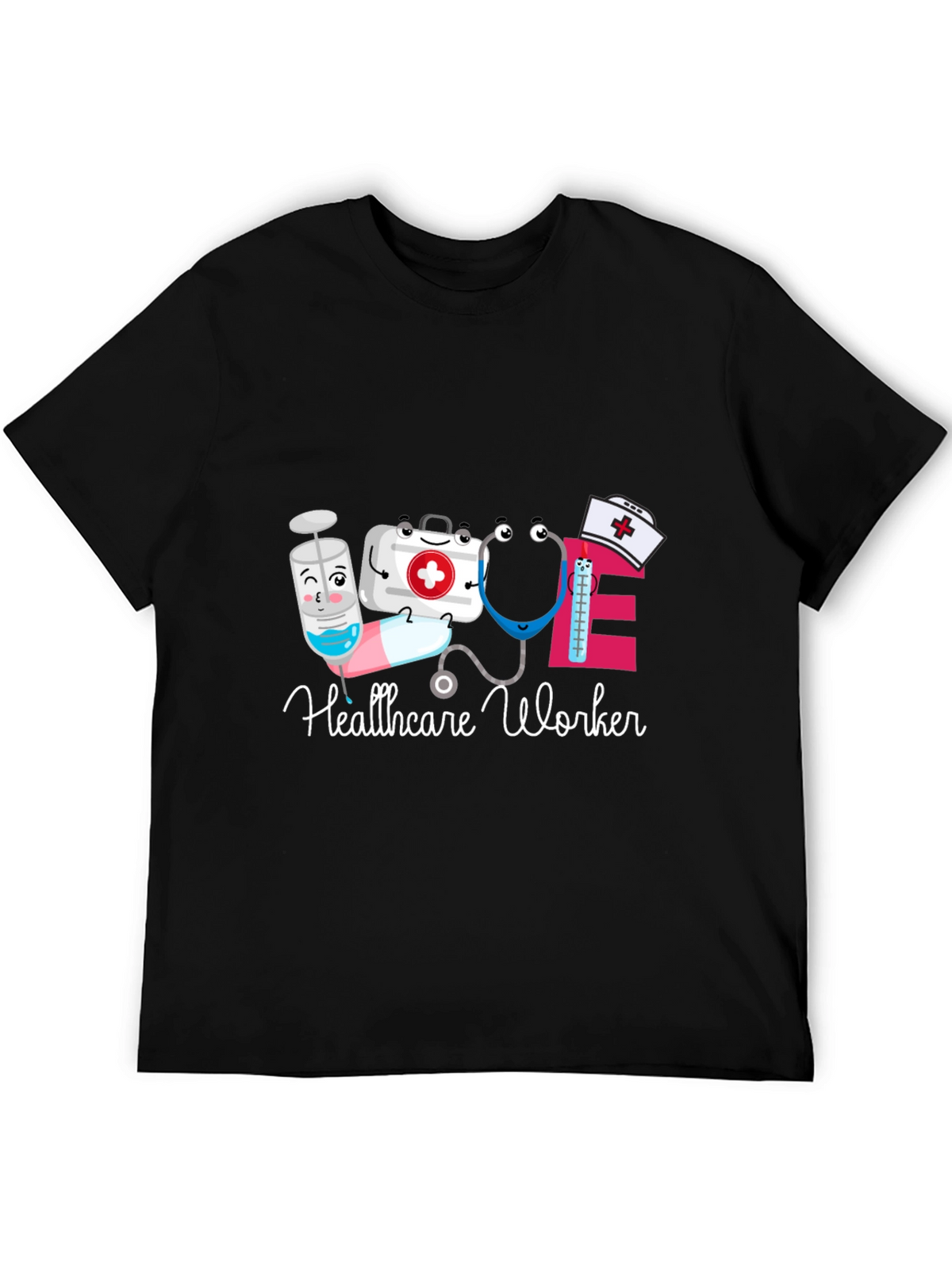 Healthcare Worker Cartoon Graphic T-Shirt