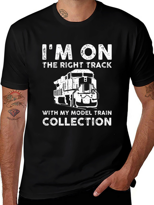 Im On the Right Track Model Train Collection Tee